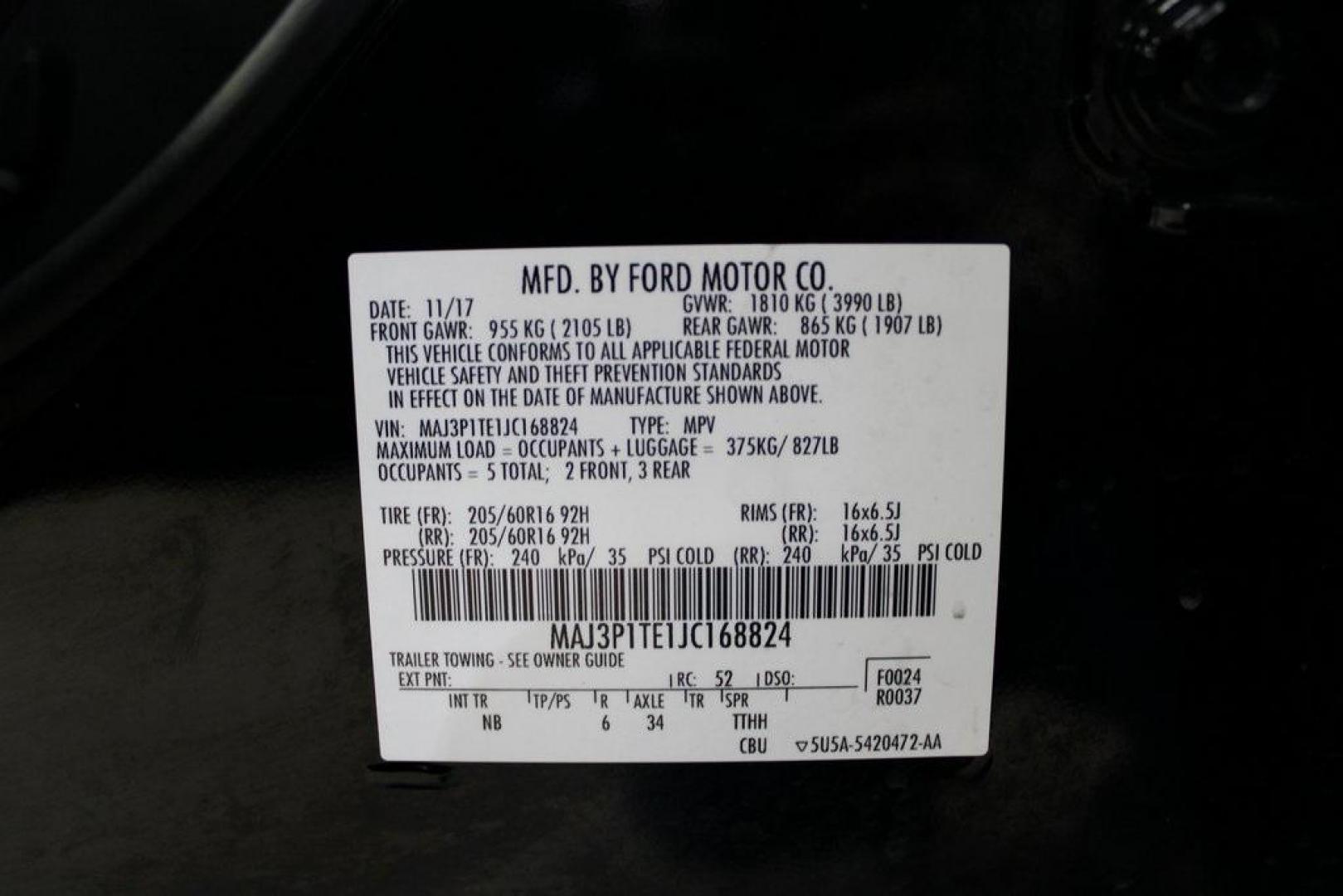 2018 Shadow Black /Ebony Black Ford EcoSport SE (MAJ3P1TE1JC) with an EcoBoost 1.0L I3 GTDi DOHC Turbocharged VCT engine, Automatic transmission, located at 15300 Midway Rd., Addison, TX, 75001, (972) 702-0011, 32.958321, -96.838074 - Midway Auto Group in Addison, TX, is excited to present this 2018 Ford EcoSport SE, a compact SUV that combines versatility, efficiency, and modern features to enhance your driving experience.<br><br>Key Features:<br><br>Engine and Performance: Powered by a 1.0-liter EcoBoost turbocharged engine, - Photo#31