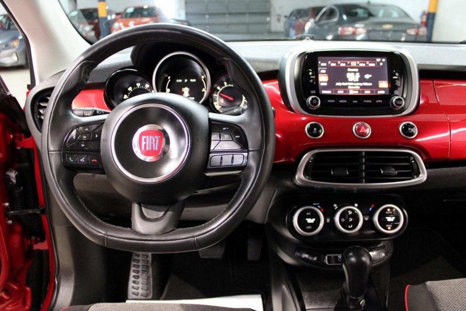 2016 Rosso Amore (Red Tri-Coat) /Black/Red Fiat 500X Easy (ZFBCFXBT3GP) with an 2.4L I4 MultiAir engine, Automatic transmission, located at 15300 Midway Rd., Addison, TX, 75001, (972) 702-0011, 32.958321, -96.838074 - Introducing the 2016 Fiat 500X Easy, now available at Midway Auto Group in Addison, Texas. With 83,093 miles on the odometer and priced at $8,950, this compact crossover combines Italian flair with practical functionality. <br><br>Key Features:<br><br>Engine: 1.4L MultiAir Turbocharged I4<br><br>Tra - Photo#17