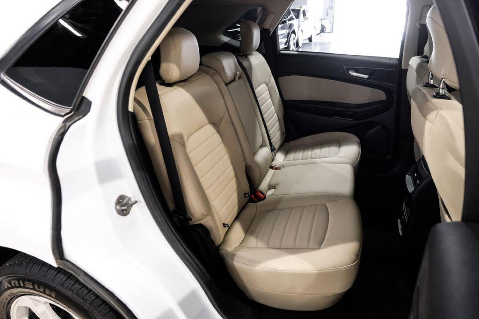 2019 Oxford White /Dune Ford Edge SE (2FMPK3G95KB) with an EcoBoost 2.0L I4 GTDi DOHC Turbocharged VCT engine, Automatic transmission, located at 15300 Midway Rd., Addison, TX, 75001, (972) 702-0011, 32.958321, -96.838074 - 2019 Ford Edge SE<br>Available Now at Midway Auto Group Addison, Texas<br><br>Step into comfort and confidence with this stylish 2019 Ford Edge SE. Designed to provide a perfect blend of performance, technology, and versatility, the Edge makes every drive enjoyablewhether navigating the streets of - Photo#29