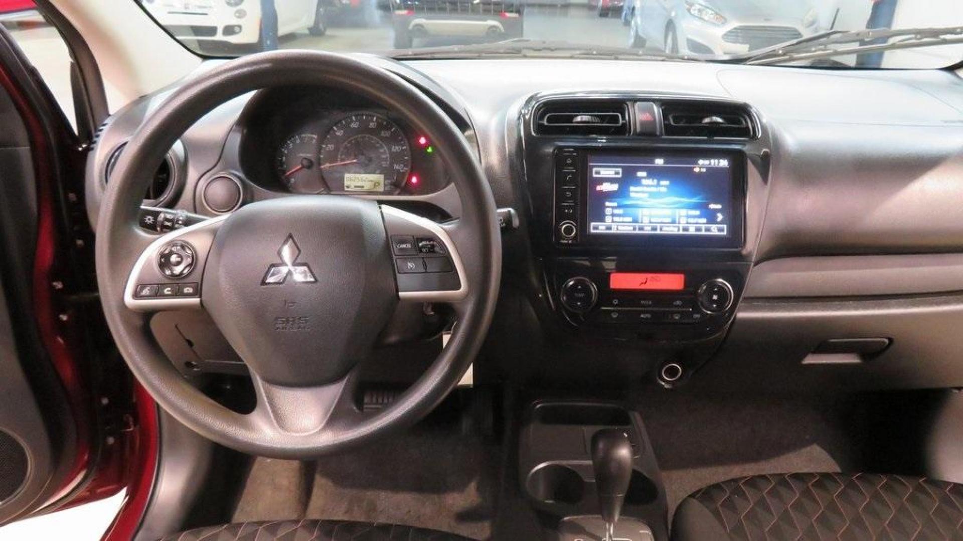 2021 Red /Black Mitsubishi Mirage ES (ML32AUHJ0MH) with an 1.2L 3-Cylinder DOHC MIVEC engine, CVT transmission, located at 15300 Midway Rd., Addison, TX, 75001, (972) 702-0011, 32.958321, -96.838074 - 2021 Mitsubishi Mirage SE<br>Now Available at Midway Auto Group Addison, Texas<br><br>Efficient, stylish, and packed with smart features, the 2021 Mitsubishi Mirage SE is the perfect choice for drivers seeking affordability without sacrificing comfort or convenience. Whether you're navigating the c - Photo#16