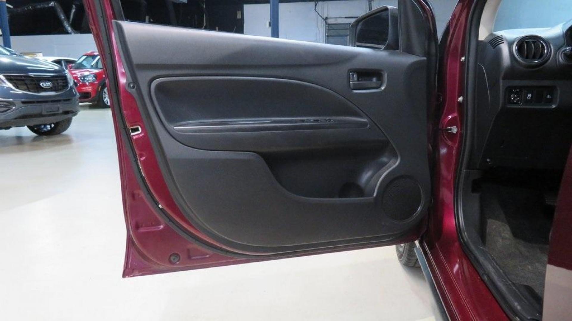 2021 Red /Black Mitsubishi Mirage ES (ML32AUHJ0MH) with an 1.2L 3-Cylinder DOHC MIVEC engine, CVT transmission, located at 15300 Midway Rd., Addison, TX, 75001, (972) 702-0011, 32.958321, -96.838074 - 2021 Mitsubishi Mirage SE<br>Now Available at Midway Auto Group Addison, Texas<br><br>Efficient, stylish, and packed with smart features, the 2021 Mitsubishi Mirage SE is the perfect choice for drivers seeking affordability without sacrificing comfort or convenience. Whether you're navigating the c - Photo#25