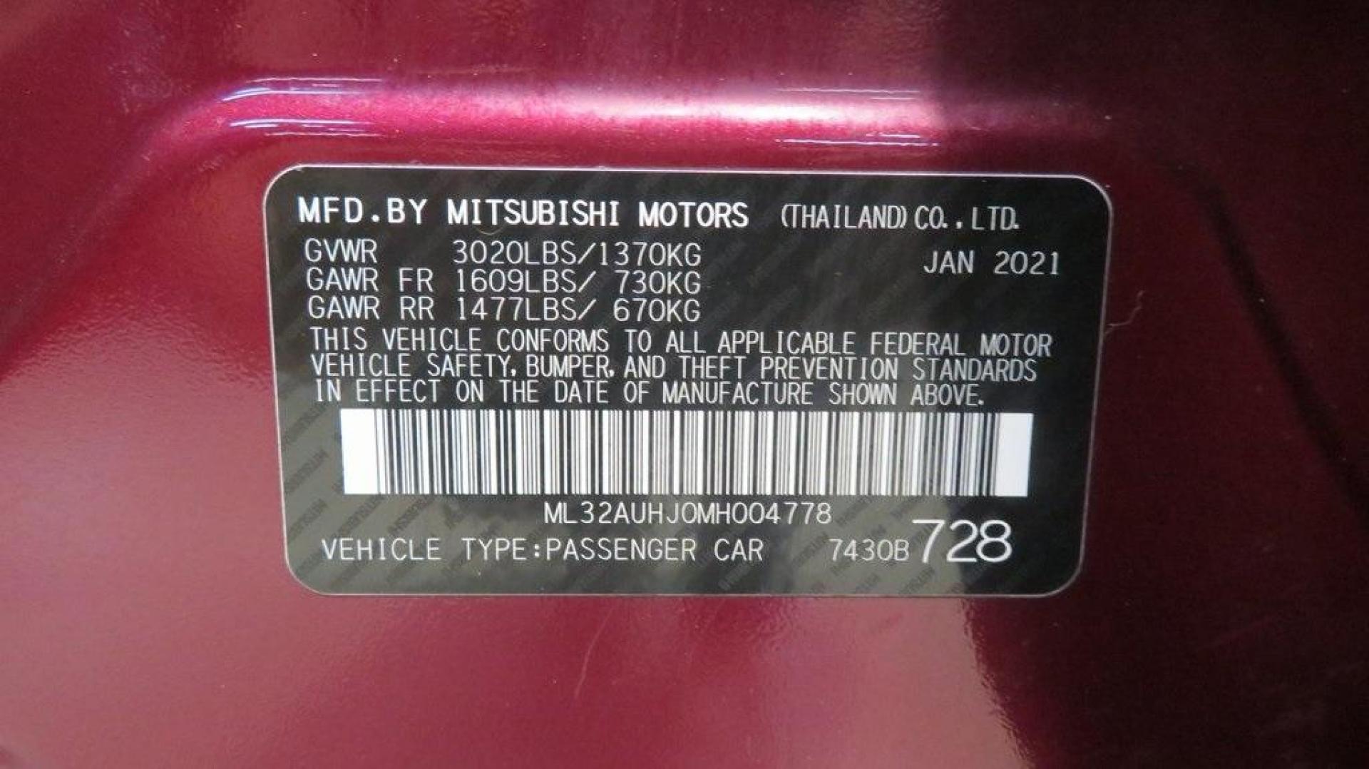 2021 Red /Black Mitsubishi Mirage ES (ML32AUHJ0MH) with an 1.2L 3-Cylinder DOHC MIVEC engine, CVT transmission, located at 15300 Midway Rd., Addison, TX, 75001, (972) 702-0011, 32.958321, -96.838074 - 2021 Mitsubishi Mirage SE<br>Now Available at Midway Auto Group Addison, Texas<br><br>Efficient, stylish, and packed with smart features, the 2021 Mitsubishi Mirage SE is the perfect choice for drivers seeking affordability without sacrificing comfort or convenience. Whether you're navigating the c - Photo#29