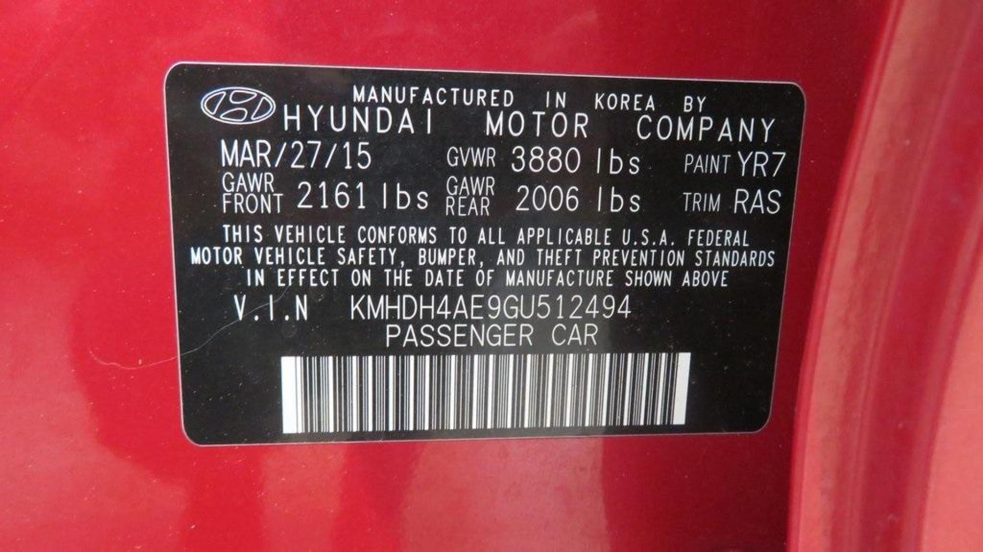 2016 Geranium Red /Gray Hyundai Elantra SE (KMHDH4AE9GU) with an 1.8L 4-Cylinder DOHC 16V Dual CVVT engine, Automatic transmission, located at 15300 Midway Rd., Addison, TX, 75001, (972) 702-0011, 32.958321, -96.838074 - 2016 Hyundai Elantra SE<br>Now Available at Midway Auto Group Addison, Texas<br><br>Smart, efficient, and comfortable, the 2016 Hyundai Elantra SE delivers an outstanding blend of value, reliability, and style. Whether commuting through Addison or heading out on a weekend road trip across Texas, th - Photo#26