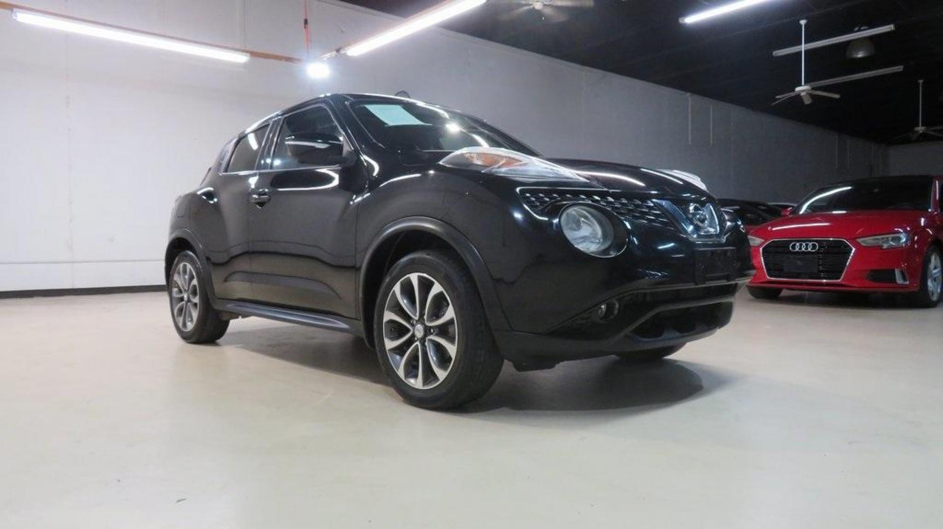 2017 Super Black /Black Nissan Juke SL (JN8AF5MV9HT) with an 1.6L I4 DOHC 16V engine, CVT transmission, located at 15300 Midway Rd., Addison, TX, 75001, (972) 702-0011, 32.958321, -96.838074 - 2017 Nissan Juke SV<br>Now Available at Midway Auto Group Addison, Texas<br><br>The 2017 Nissan Juke SV brings bold design, turbocharged performance, and smart versatility to the compact crossover segment. Perfectly sized for maneuvering through Addisons streets yet sporty enough for weekend advent - Photo#1