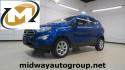 2018 Lightning Blue /Ebony Black Ford EcoSport SE (MAJ3P1TE7JC) with an EcoBoost 1.0L I3 GTDi DOHC Turbocharged VCT engine, Automatic transmission, located at 15300 Midway Rd., Addison, TX, 75001, (972) 702-0011, 32.958321, -96.838074 - 2018 Ford EcoSport SE<br>Now Available at Midway Auto Group Addison, Texas<br><br>Compact, capable, and loaded with tech, the 2018 Ford EcoSport SE is designed for today's active lifestyle. Perfectly sized for maneuvering through Addisons busy streets, yet comfortable enough for road trips across T - Photo#0