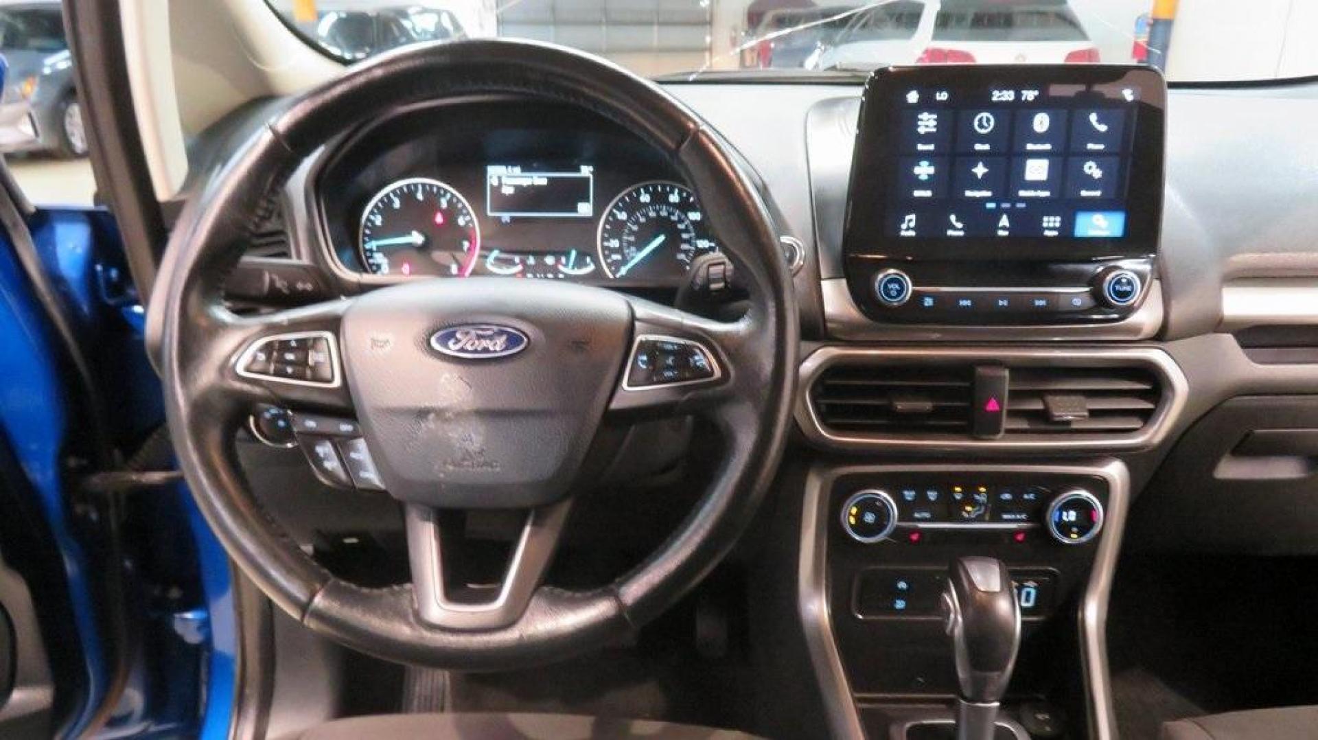 2018 Lightning Blue /Ebony Black Ford EcoSport SE (MAJ3P1TE7JC) with an EcoBoost 1.0L I3 GTDi DOHC Turbocharged VCT engine, Automatic transmission, located at 15300 Midway Rd., Addison, TX, 75001, (972) 702-0011, 32.958321, -96.838074 - 2018 Ford EcoSport SE<br>Now Available at Midway Auto Group Addison, Texas<br><br>Compact, capable, and loaded with tech, the 2018 Ford EcoSport SE is designed for today's active lifestyle. Perfectly sized for maneuvering through Addisons busy streets, yet comfortable enough for road trips across T - Photo#17