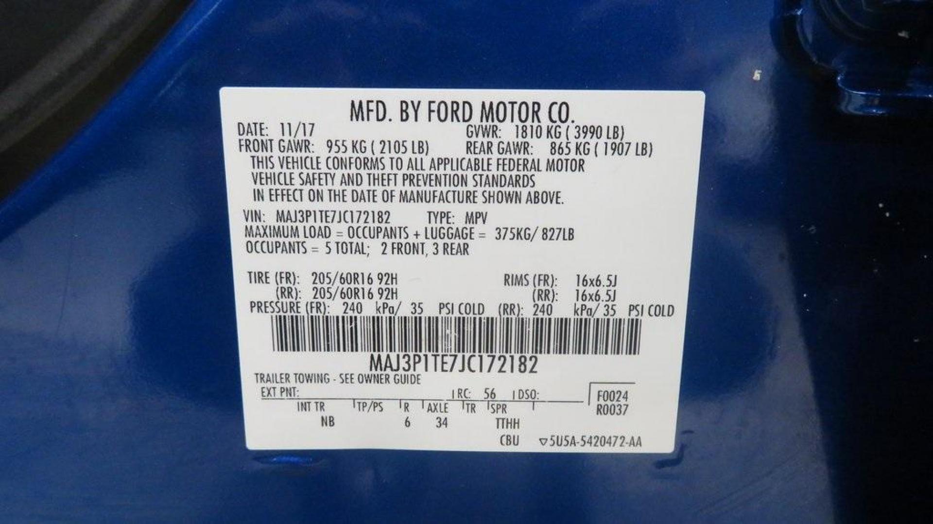 2018 Lightning Blue /Ebony Black Ford EcoSport SE (MAJ3P1TE7JC) with an EcoBoost 1.0L I3 GTDi DOHC Turbocharged VCT engine, Automatic transmission, located at 15300 Midway Rd., Addison, TX, 75001, (972) 702-0011, 32.958321, -96.838074 - 2018 Ford EcoSport SE<br>Now Available at Midway Auto Group Addison, Texas<br><br>Compact, capable, and loaded with tech, the 2018 Ford EcoSport SE is designed for today's active lifestyle. Perfectly sized for maneuvering through Addisons busy streets, yet comfortable enough for road trips across T - Photo#30