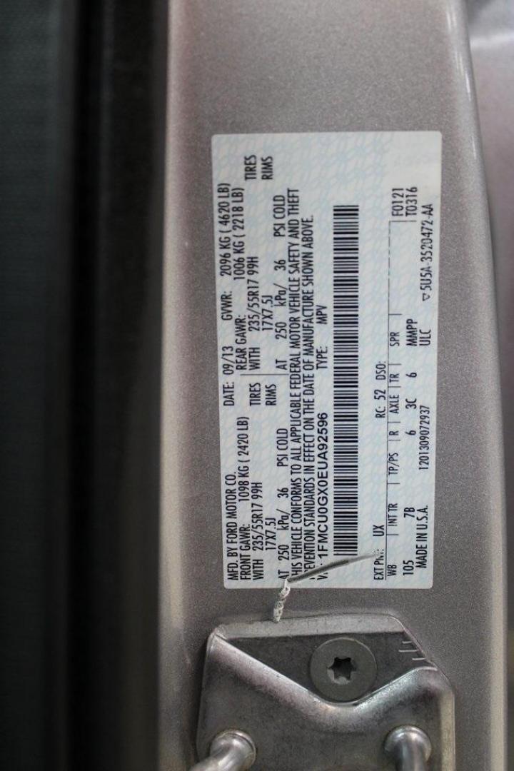 2014 Ingot Silver /Black Ford Escape SE (1FMCU0GX0EU) with an EcoBoost 1.6L I4 GTDi DOHC Turbocharged VCT engine, Automatic transmission, located at 15300 Midway Rd., Addison, TX, 75001, (972) 702-0011, 32.958321, -96.838074 - Photo#29