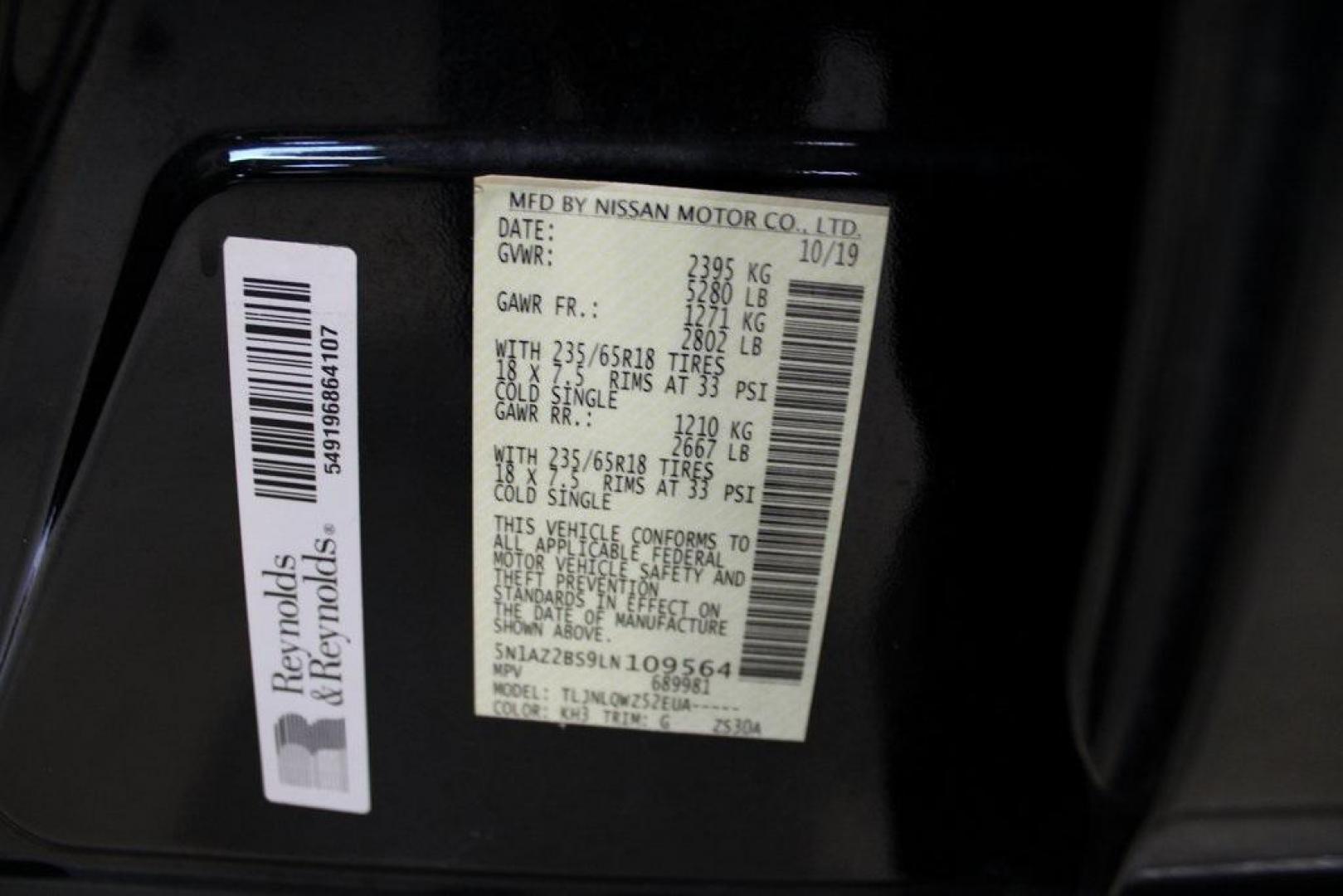 2020 Super Black Metallic /Graphite Nissan Murano SV (5N1AZ2BS9LN) with an 3.5L V6 DOHC 24V engine, CVT transmission, located at 15300 Midway Rd., Addison, TX, 75001, (972) 702-0011, 32.958321, -96.838074 - 2020 Nissan Murano SL<br>Now Available at Midway Auto Group Addison, Texas<br><br>Upscale, smooth, and packed with advanced features, the 2020 Nissan Murano SL is a midsize SUV that blends comfort and technology with confident performance. With a sleek design, premium interior, and an impressive su - Photo#28