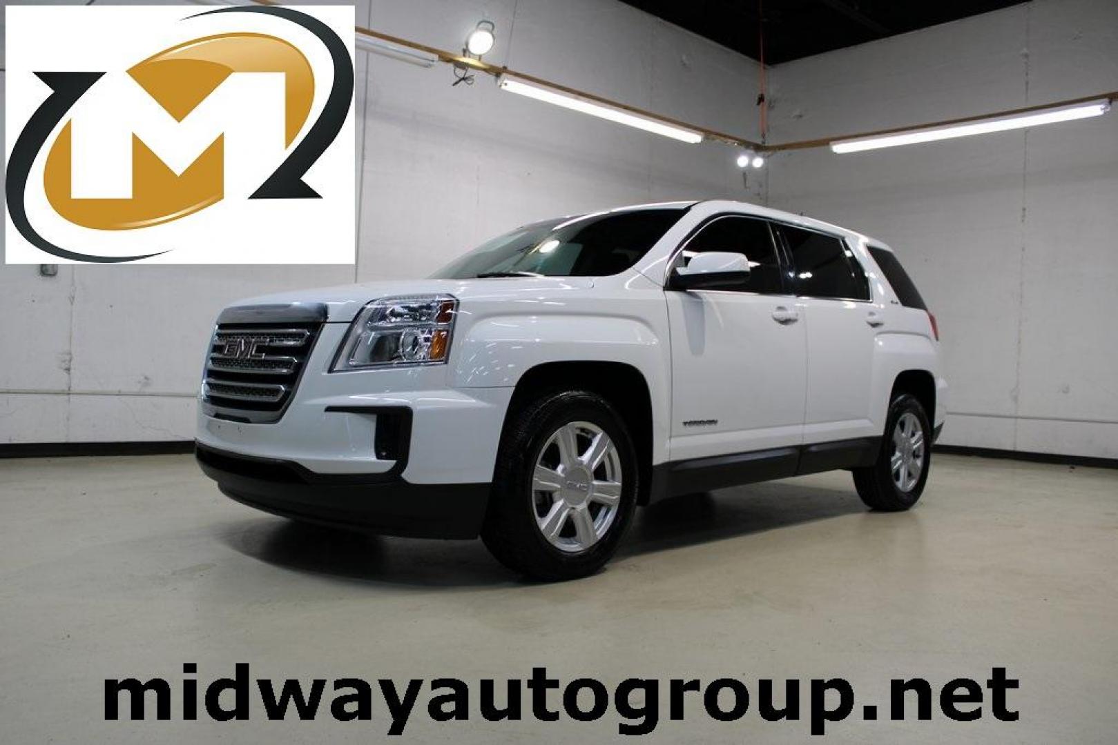2016 Summit White /Jet Black GMC Terrain SLE-1 (2GKALMEK4G6) with an 2.4L 4-Cylinder SIDI DOHC VVT engine, Automatic transmission, located at 15300 Midway Rd., Addison, TX, 75001, (972) 702-0011, 32.958321, -96.838074 - 2016 GMC Terrain SLE-1<br>Now Available at Midway Auto Group Addison, Texas<br><br>Spacious, smooth, and impressively efficient, the 2016 GMC Terrain SLE-1 offers a refined ride with the versatility to handle both everyday errands and weekend getaways. With its upscale styling, quiet cabin, and fam - Photo#0