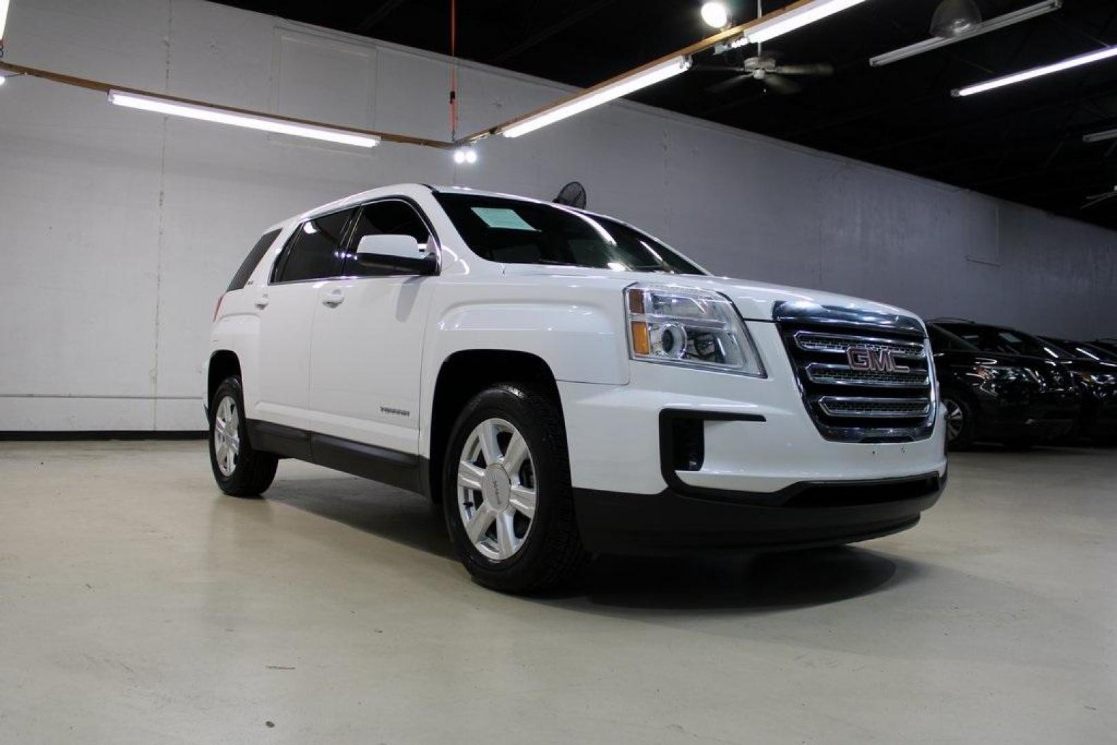 2016 Summit White /Jet Black GMC Terrain SLE-1 (2GKALMEK4G6) with an 2.4L 4-Cylinder SIDI DOHC VVT engine, Automatic transmission, located at 15300 Midway Rd., Addison, TX, 75001, (972) 702-0011, 32.958321, -96.838074 - 2016 GMC Terrain SLE-1<br>Now Available at Midway Auto Group Addison, Texas<br><br>Spacious, smooth, and impressively efficient, the 2016 GMC Terrain SLE-1 offers a refined ride with the versatility to handle both everyday errands and weekend getaways. With its upscale styling, quiet cabin, and fam - Photo#1