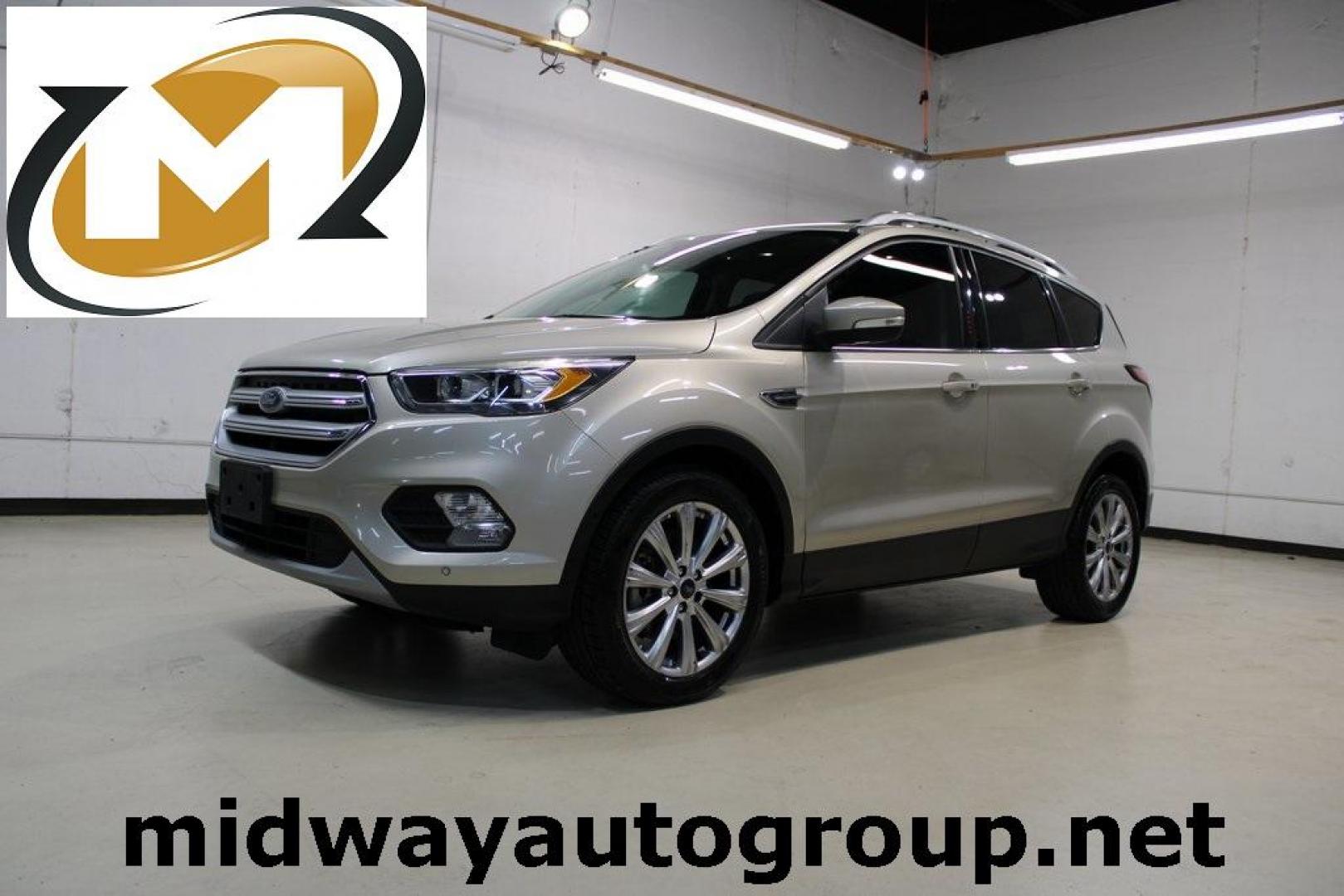 2018 White Gold /Medium Light Stone Ford Escape Titanium (1FMCU0J90JU) with an EcoBoost 2.0L I4 GTDi DOHC Turbocharged VCT engine, Automatic transmission, located at 15300 Midway Rd., Addison, TX, 75001, (972) 702-0011, 32.958321, -96.838074 - Photo#0