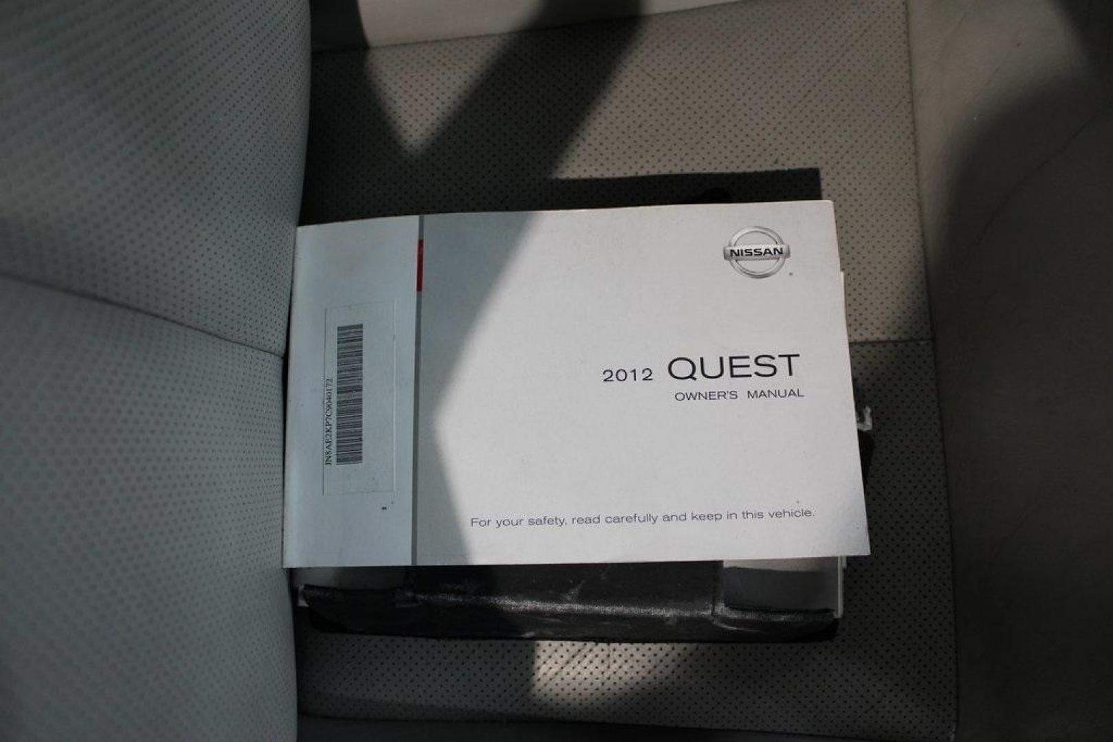 2012 Brilliant Silver Metallic /Gray Nissan Quest 3.5 LE (JN8AE2KP7C9) with an 3.5L V6 DOHC 24V engine, CVT transmission, located at 15300 Midway Rd., Addison, TX, 75001, (972) 702-0011, 32.958321, -96.838074 - Photo#12