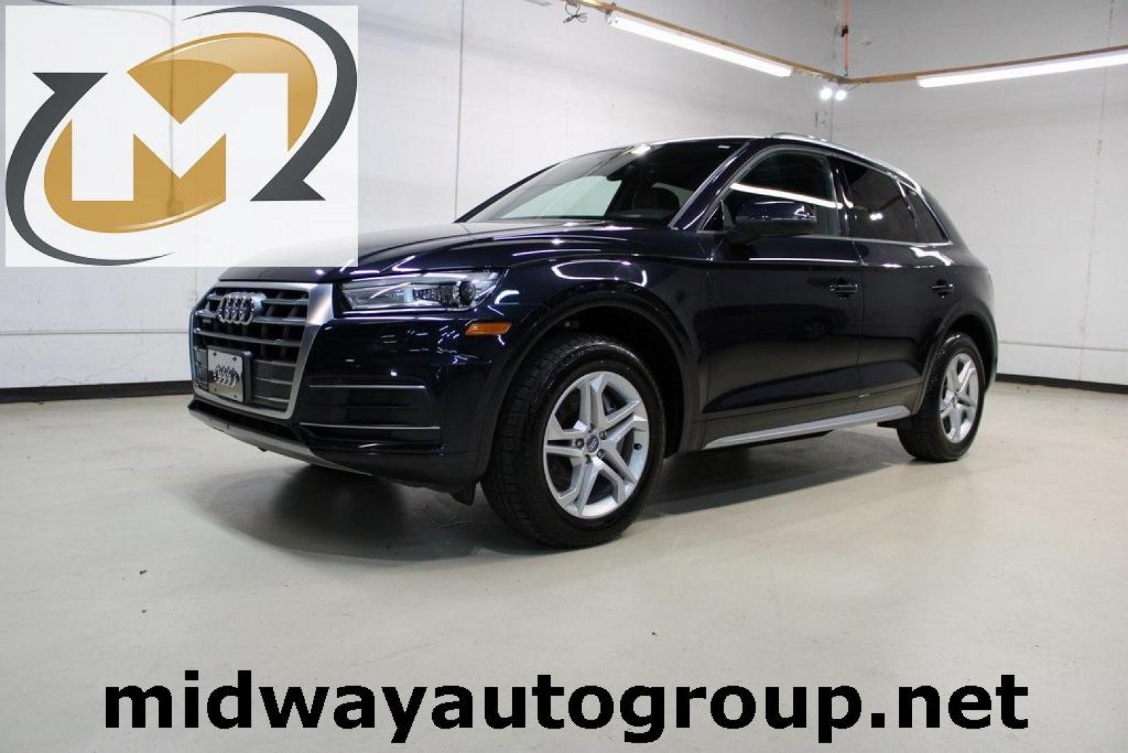 2018 Moonlight Blue /Brown Audi Q5 2.0T (WA1ANAFY4J2) with an 2.0L TFSI engine, Automatic transmission, located at 15300 Midway Rd., Addison, TX, 75001, (972) 702-0011, 32.958321, -96.838074 - Photo#0