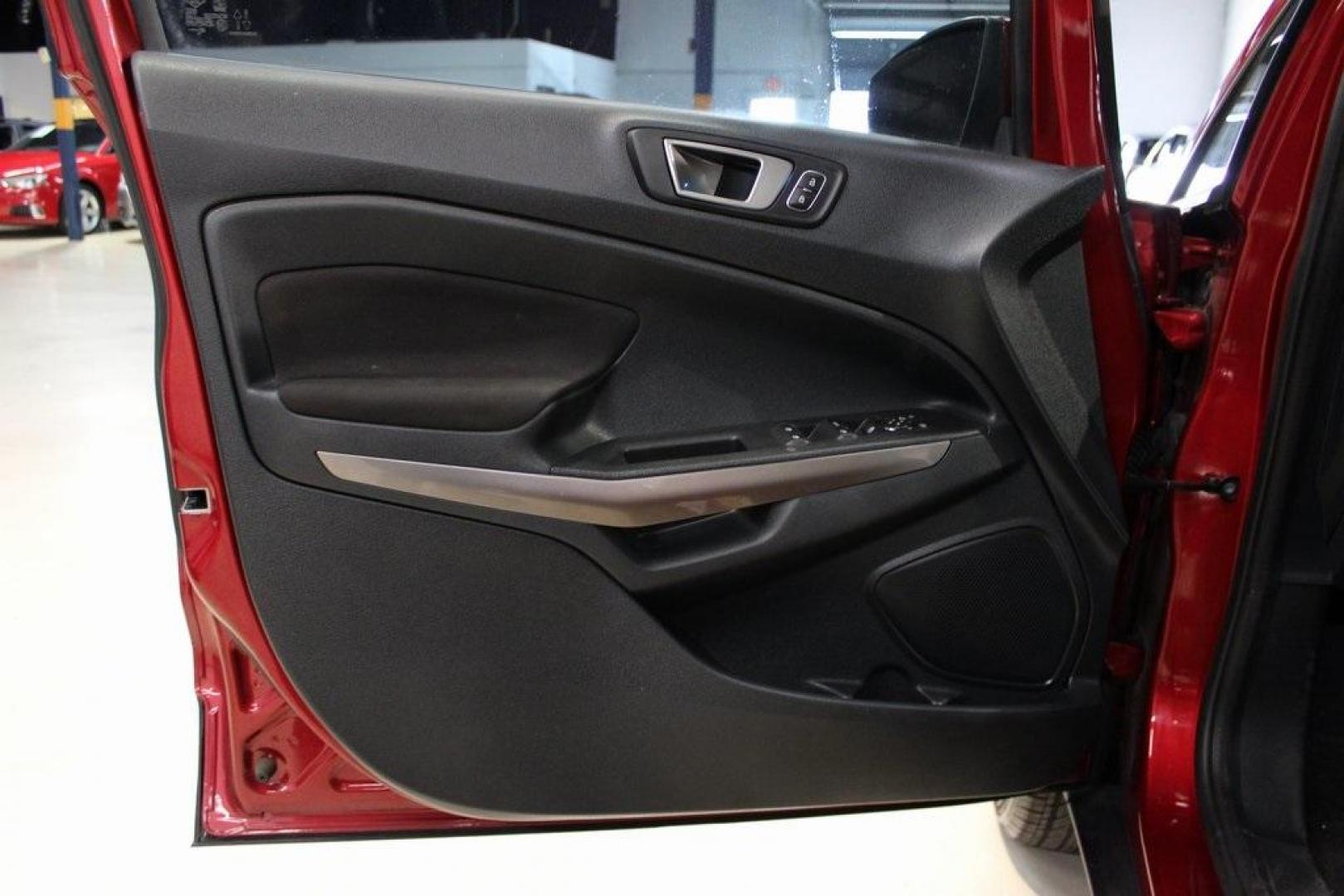 2021 Ruby Red Metallic Tinted Clearcoat /Ebony Black Ford EcoSport SE (MAJ3S2GE5MC) with an EcoBoost 1.0L I3 GTDi DOHC Turbocharged VCT engine, Automatic transmission, located at 15300 Midway Rd., Addison, TX, 75001, (972) 702-0011, 32.958321, -96.838074 - Photo#24