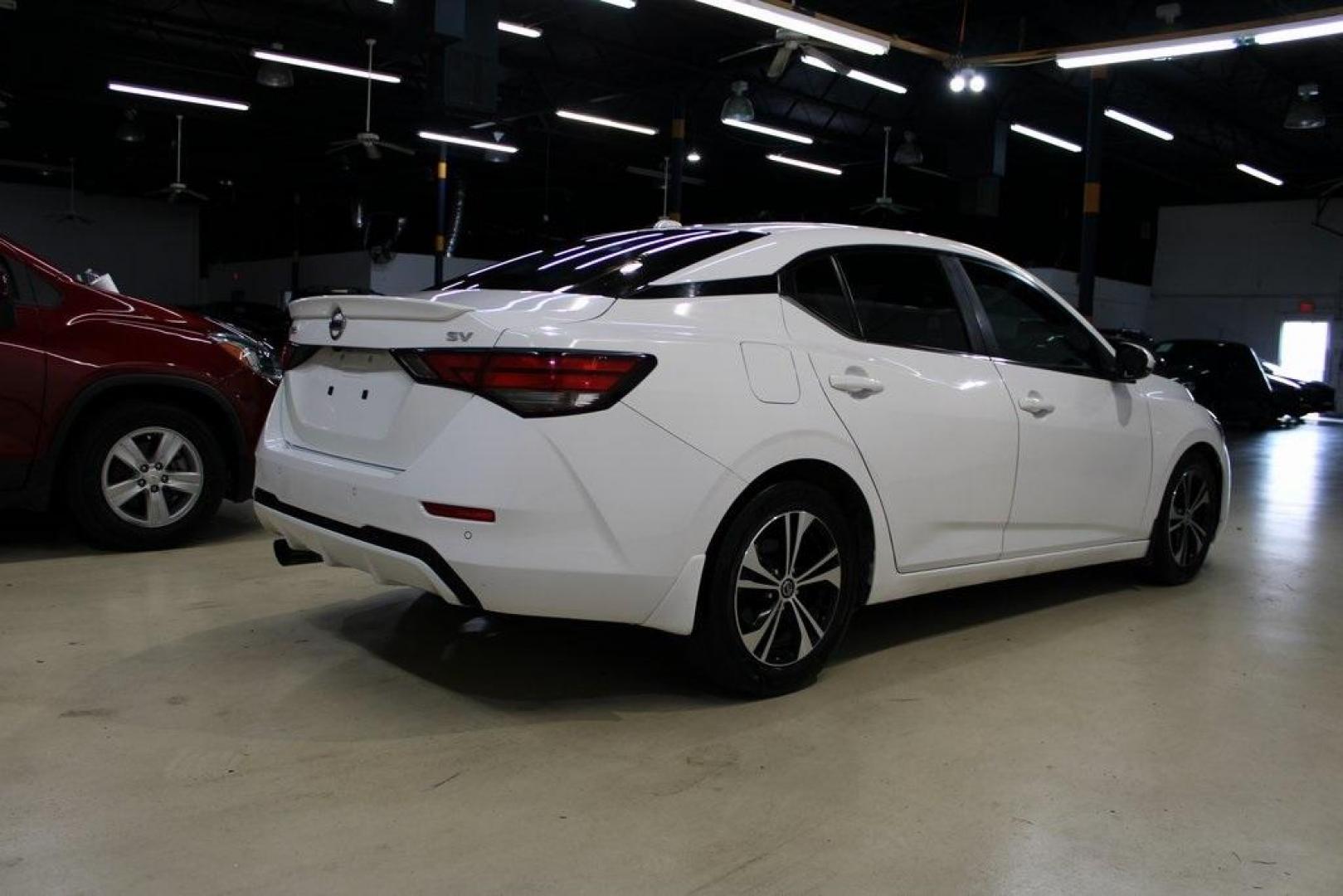 2020 Fresh Powder /Charcoal Nissan Sentra SV (3N1AB8CV7LY) with an 2.0L DOHC engine, CVT transmission, located at 15300 Midway Rd., Addison, TX, 75001, (972) 702-0011, 32.958321, -96.838074 - 2020 Nissan Sentra SV<br>Now Available at Midway Auto Group Addison, Texas<br><br>Sporty styling, modern tech, and exceptional fuel efficiency come together in the 2020 Nissan Sentra SV. This well-equipped compact sedan delivers a premium driving experience with sharp handling, a refined interior, - Photo#2