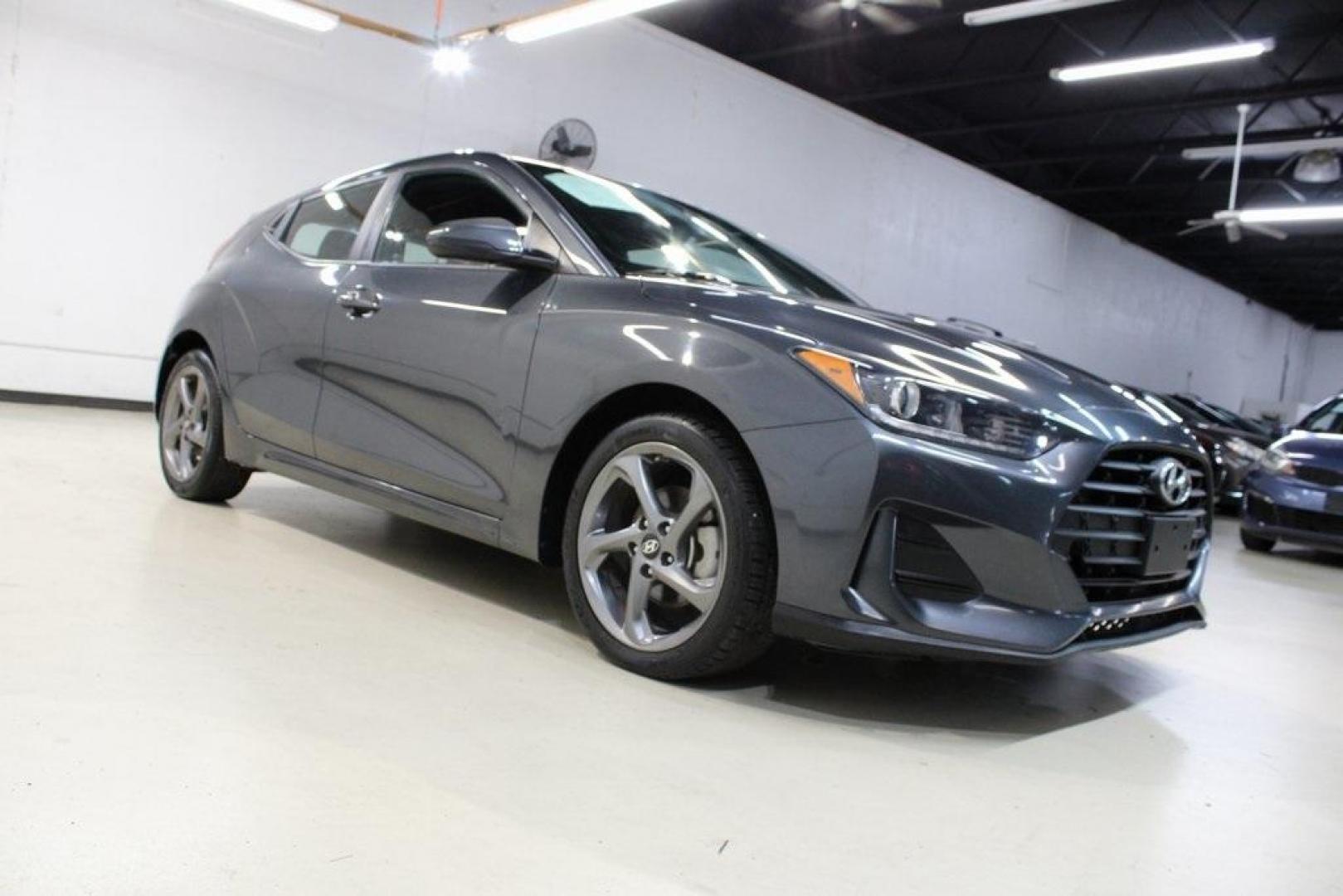 2019 Thunder Gray /Black Hyundai Veloster 2.0 (KMHTG6AF2KU) with an 2.0L 4-Cylinder MPI DOHC engine, Automatic transmission, located at 15300 Midway Rd., Addison, TX, 75001, (972) 702-0011, 32.958321, -96.838074 - Photo#1