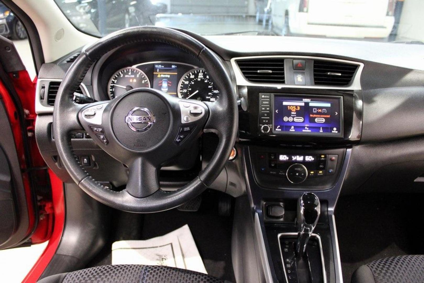 2019 Red Alert /Charcoal Nissan Sentra SR (3N1AB7APXKY) with an 1.8L 4-Cylinder DOHC 16V engine, CVT transmission, located at 15300 Midway Rd., Addison, TX, 75001, (972) 702-0011, 32.958321, -96.838074 - 2019 Nissan Sentra SV<br>Now Available at Midway Auto Group Addison, Texas<br><br>Smart, efficient, and surprisingly refined the 2019 Nissan Sentra SV offers everything you need in a compact sedan. With a comfortable ride, modern tech, and excellent fuel economy, this Sentra is ideal for daily comm - Photo#14