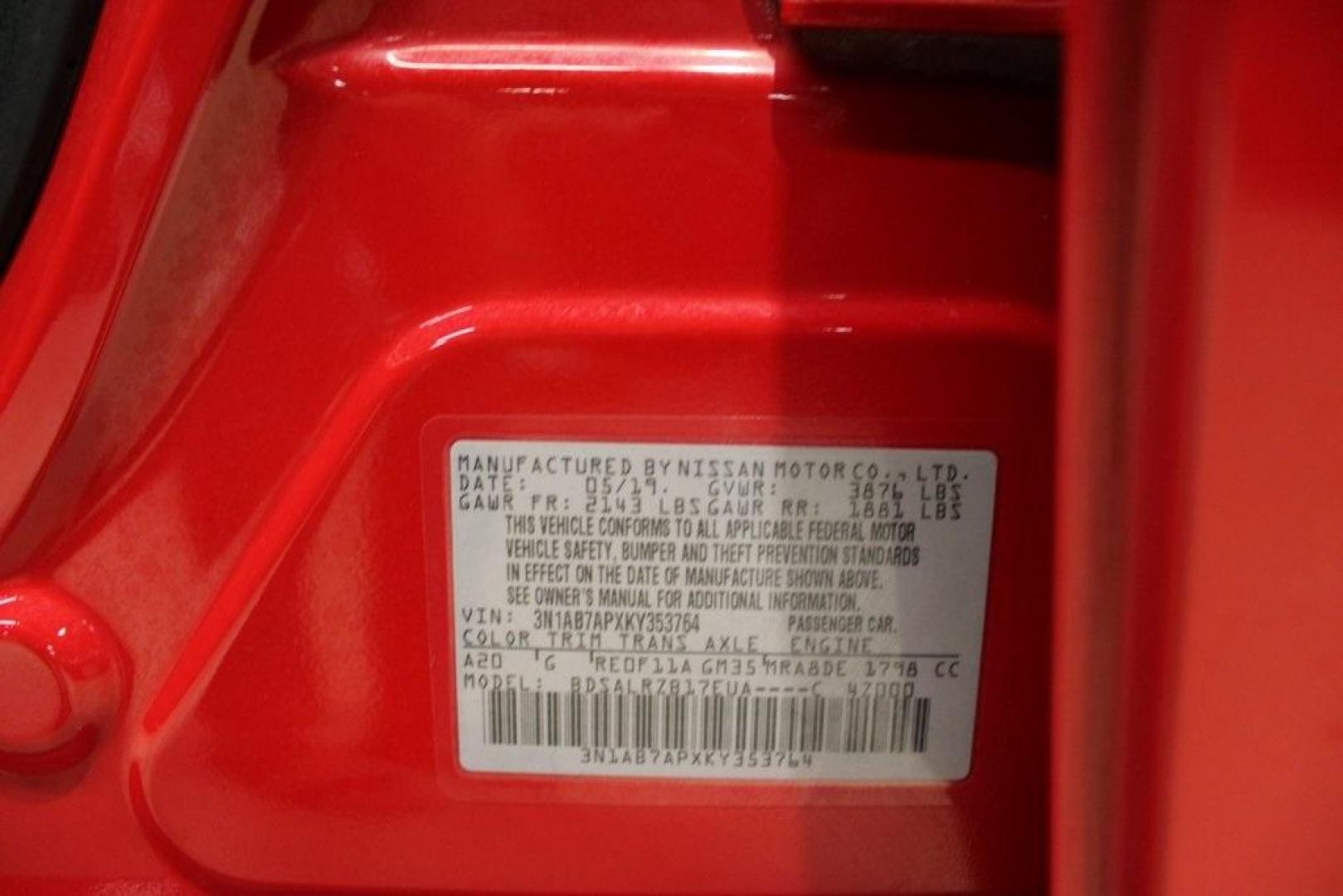 2019 Red Alert /Charcoal Nissan Sentra SR (3N1AB7APXKY) with an 1.8L 4-Cylinder DOHC 16V engine, CVT transmission, located at 15300 Midway Rd., Addison, TX, 75001, (972) 702-0011, 32.958321, -96.838074 - 2019 Nissan Sentra SV<br>Now Available at Midway Auto Group Addison, Texas<br><br>Smart, efficient, and surprisingly refined the 2019 Nissan Sentra SV offers everything you need in a compact sedan. With a comfortable ride, modern tech, and excellent fuel economy, this Sentra is ideal for daily comm - Photo#24