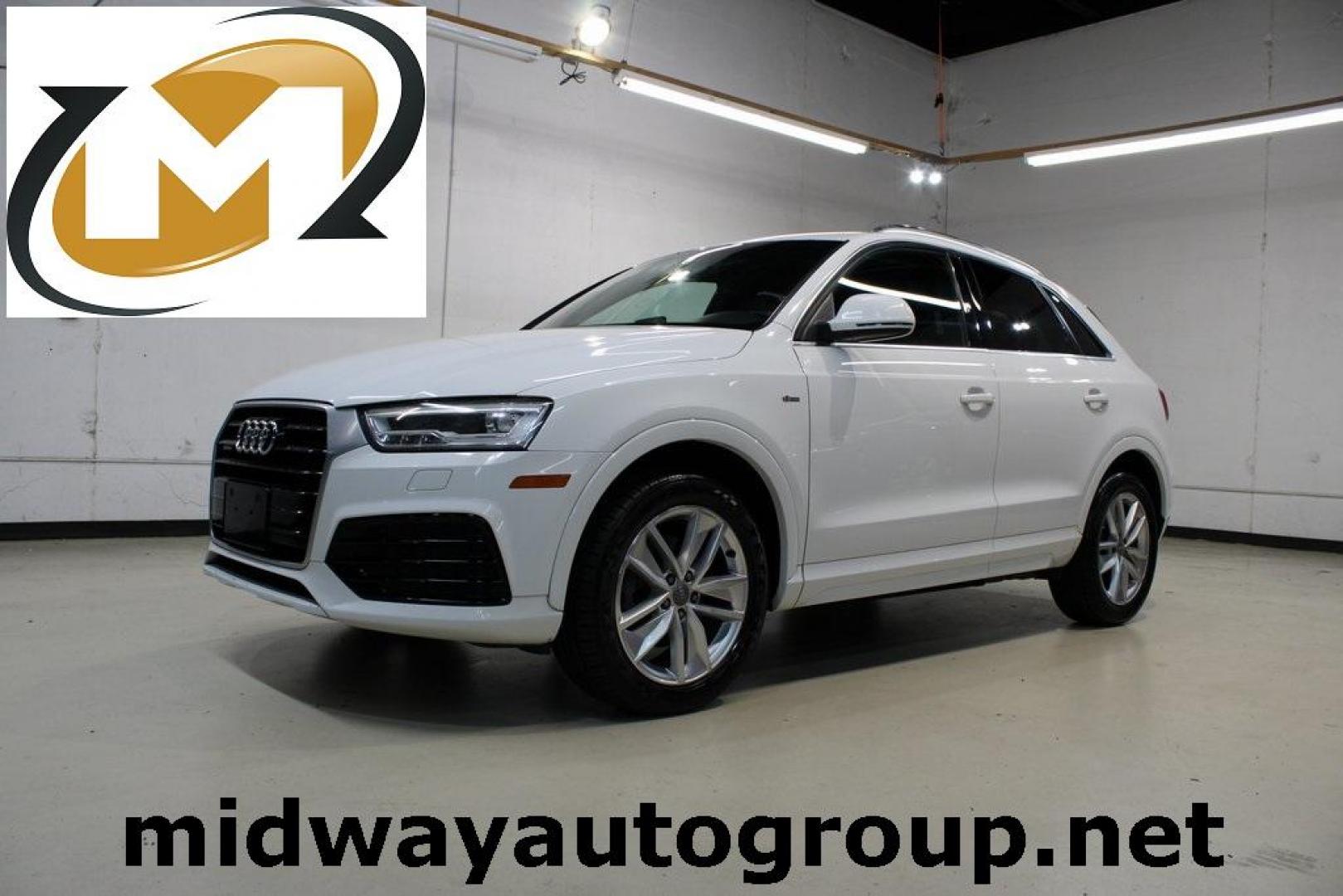 2018 White Audi Q3 2.0T Premium (WA1JCCFS3JR) with an 2.0L 4-Cylinder TFSI engine, Automatic transmission, located at 15300 Midway Rd., Addison, TX, 75001, (972) 702-0011, 32.958321, -96.838074 - 2018 Audi Q3 Premium Plus<br>Now Available at Midway Auto Group Addison, Texas<br><br>Luxury meets agility in the 2018 Audi Q3 Premium Plus a compact SUV that delivers upscale comfort, sharp handling, and Audi's signature design. Perfectly sized for urban driving yet equipped for weekend getaways, - Photo#0