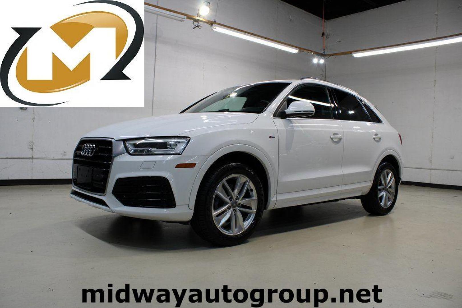 2018 White /Chestnut Brown Audi Q3 2.0T Premium (WA1JCCFS3JR) with an 2.0L 4-Cylinder TFSI engine, Automatic transmission, located at 15300 Midway Rd., Addison, TX, 75001, (972) 702-0011, 32.958321, -96.838074 - HOME OF THE NO HAGGLE PRICE - WHOLESALE PRICES TO THE PUBLIC!! Priced below KBB Fair Purchase Price!<br><br>White 2018 Audi Q3 2.0T Premium<br><br>20/28 City/Highway MPG<br><br>Awards:<br> * 2018 KBB.com 10 Best Luxury Cars Under $35,000 * 2018 KBB.com 10 Most Awarded Brands<br><br>At Midway Auto - Photo#0