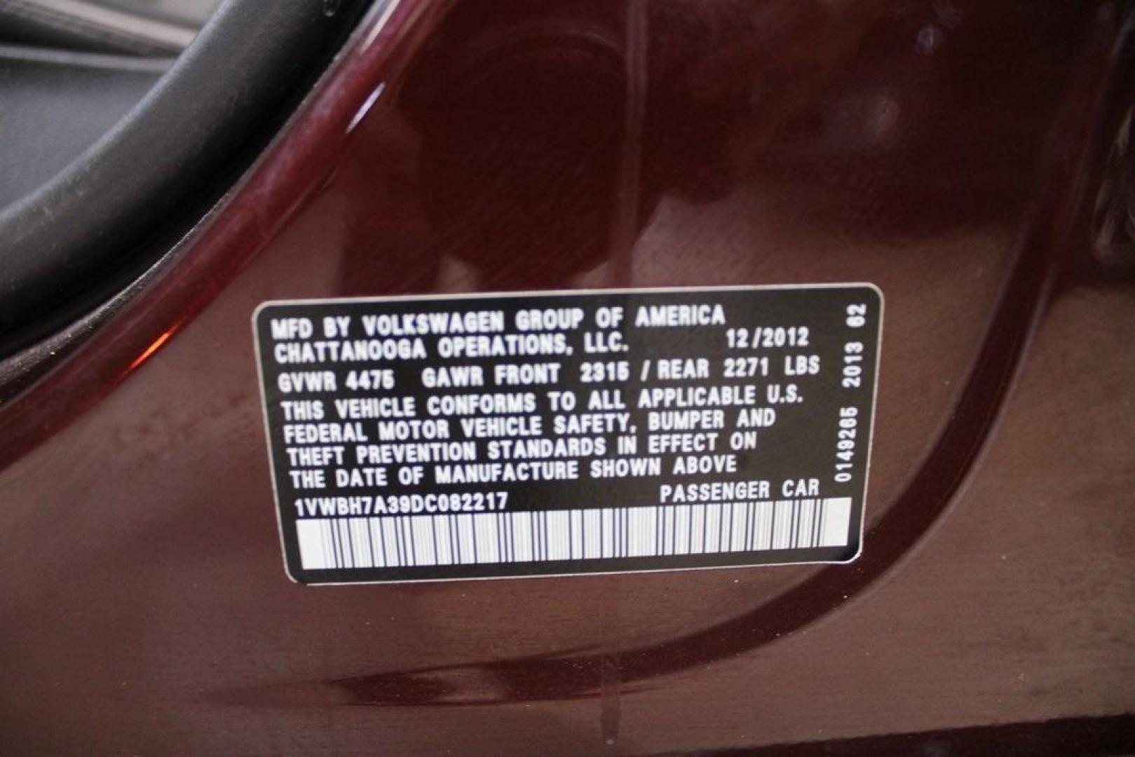 2013 OPERA RED METALLIC /Titan Black Volkswagen Passat 2.5 SE (1VWBH7A39DC) with an 2.5L 5-Cylinder DOHC engine, Automatic transmission, located at 15300 Midway Rd., Addison, TX, 75001, (972) 702-0011, 32.958321, -96.838074 - HOME OF THE NO HAGGLE PRICE - WHOLESALE PRICES TO THE PUBLIC!! Odometer is 27352 miles below market average!<br><br>OPERA RED METALLIC 2013 Volkswagen Passat 2.5 SE<br><br>22/31 City/Highway MPG<br><br>Awards:<br> * 2013 KBB.com 10 Best New Sedans Under $25,000 * 2013 KBB.com 10 Best Family Cars< - Photo#20