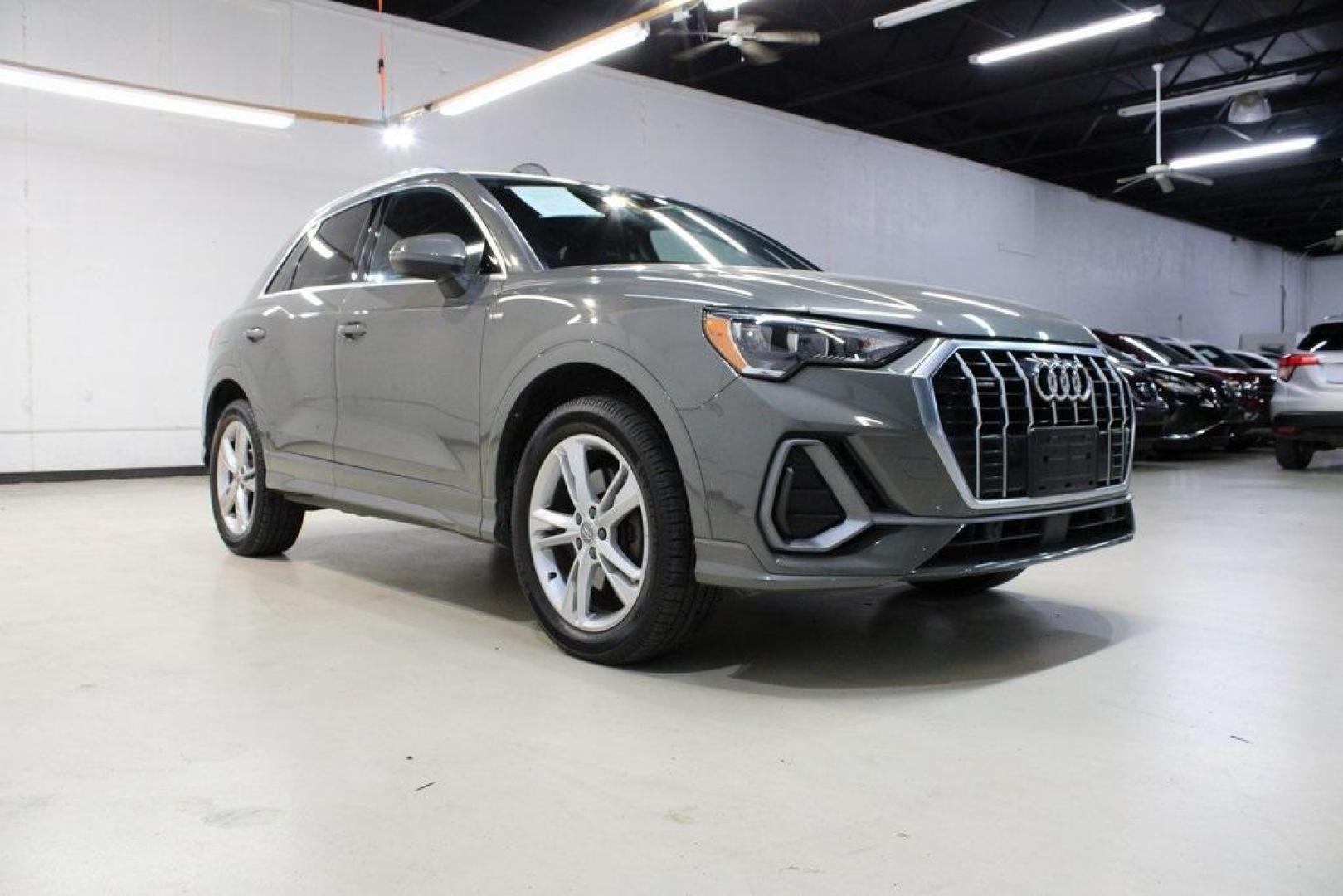 2020 Gray Metallic /Black Audi Q3 Premium S line (WA1DECF36L1) with an 2.0L 4-Cylinder TFSI engine, Automatic transmission, located at 15300 Midway Rd., Addison, TX, 75001, (972) 702-0011, 32.958321, -96.838074 - 2020 Audi Q3 Premium Plus<br>Now Available at Midway Auto Group Addison, Texas<br><br>Stylish, agile, and upscale, the 2020 Audi Q3 Premium Plus delivers the luxury of a full-size SUV in a versatile compact package. With Audis Quattro all-wheel drive, a refined interior, and a wealth of technology, - Photo#1