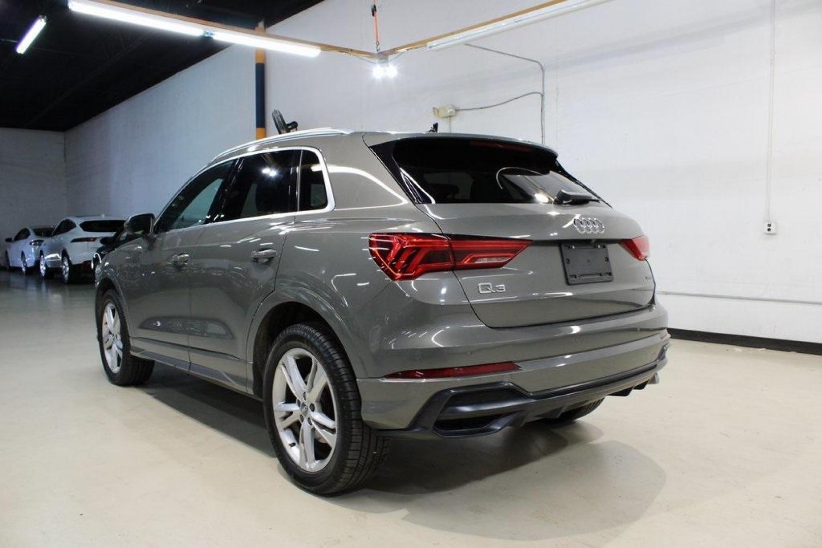 2020 Gray Metallic /Black Audi Q3 Premium S line (WA1DECF36L1) with an 2.0L 4-Cylinder TFSI engine, Automatic transmission, located at 15300 Midway Rd., Addison, TX, 75001, (972) 702-0011, 32.958321, -96.838074 - 2020 Audi Q3 Premium Plus<br>Now Available at Midway Auto Group Addison, Texas<br><br>Stylish, agile, and upscale, the 2020 Audi Q3 Premium Plus delivers the luxury of a full-size SUV in a versatile compact package. With Audis Quattro all-wheel drive, a refined interior, and a wealth of technology, - Photo#3