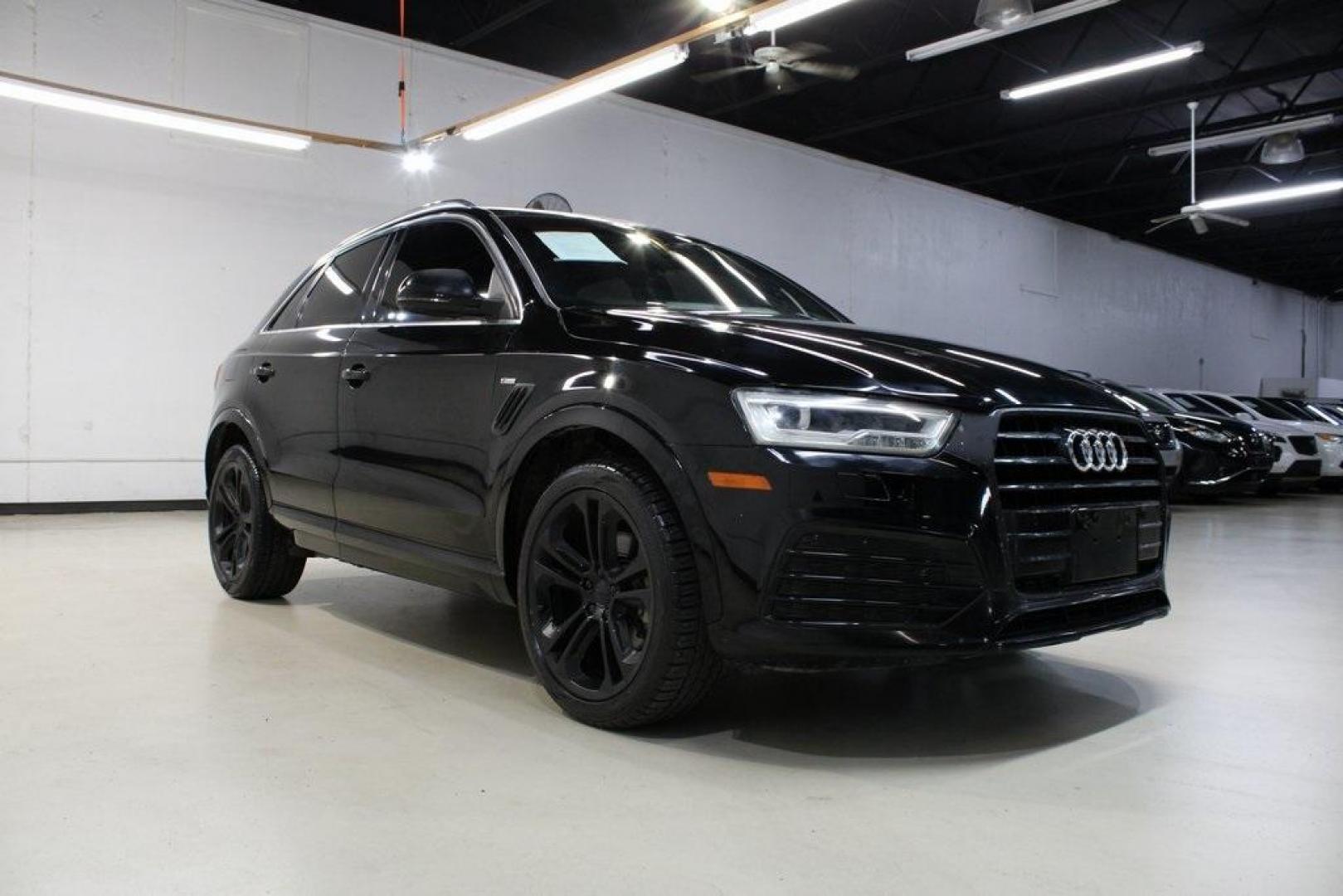 2016 Brilliant Black /Black Audi Q3 2.0T Prestige (WA1FFCFS4GR) with an 2.0L 4-Cylinder TFSI engine, Automatic transmission, located at 15300 Midway Rd., Addison, TX, 75001, (972) 702-0011, 32.958321, -96.838074 - HOME OF THE NO HAGGLE PRICE - WHOLESALE PRICES TO THE PUBLIC!!<br><br>Brilliant Black 2016 Audi Q3 2.0T Prestige<br><br>20/29 City/Highway MPG<br><br>Awards:<br> * JD Power Initial Quality Study (IQS), Vehicle Dependability Study * JD Power Initial Quality Study (IQS), Vehicle Dependability Study - Photo#1