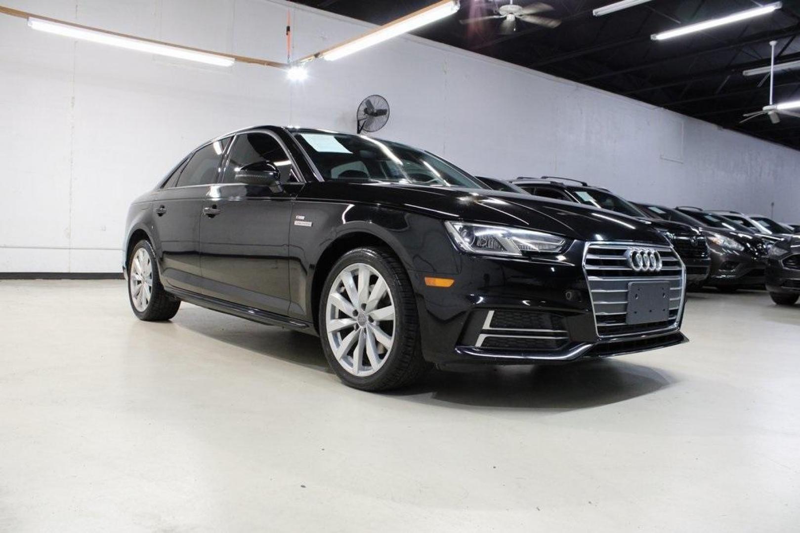 2018 Black Metallic /Black Audi A4 2.0T ultra Premium (WAUKMAF42JN) with an 2.0L I4 TFSI DOHC engine, Automatic transmission, located at 15300 Midway Rd., Addison, TX, 75001, (972) 702-0011, 32.958321, -96.838074 - Photo#1