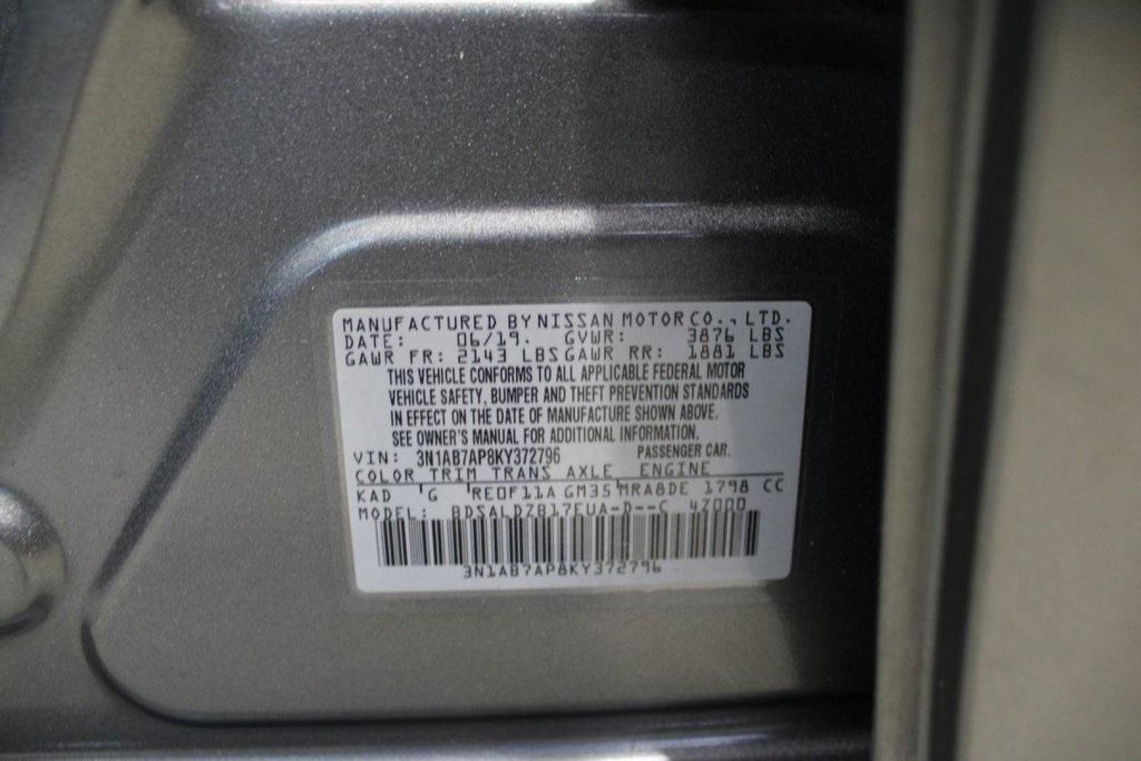 2019 Gun Metallic /Charcoal Nissan Sentra SV (3N1AB7AP8KY) with an 1.8L 4-Cylinder DOHC 16V engine, CVT transmission, located at 15300 Midway Rd., Addison, TX, 75001, (972) 702-0011, 32.958321, -96.838074 - HOME OF THE NO HAGGLE PRICE - WHOLESALE PRICES TO THE PUBLIC!!<br><br>Gun Metallic 2019 Nissan Sentra SV<br><br>Recent Arrival! 29/37 City/Highway MPG<br><br><br>At Midway Auto Group, we strive to provide you with the best quality vehicles for the lowest possible price, and this 2019 Nissan Sentra i - Photo#27