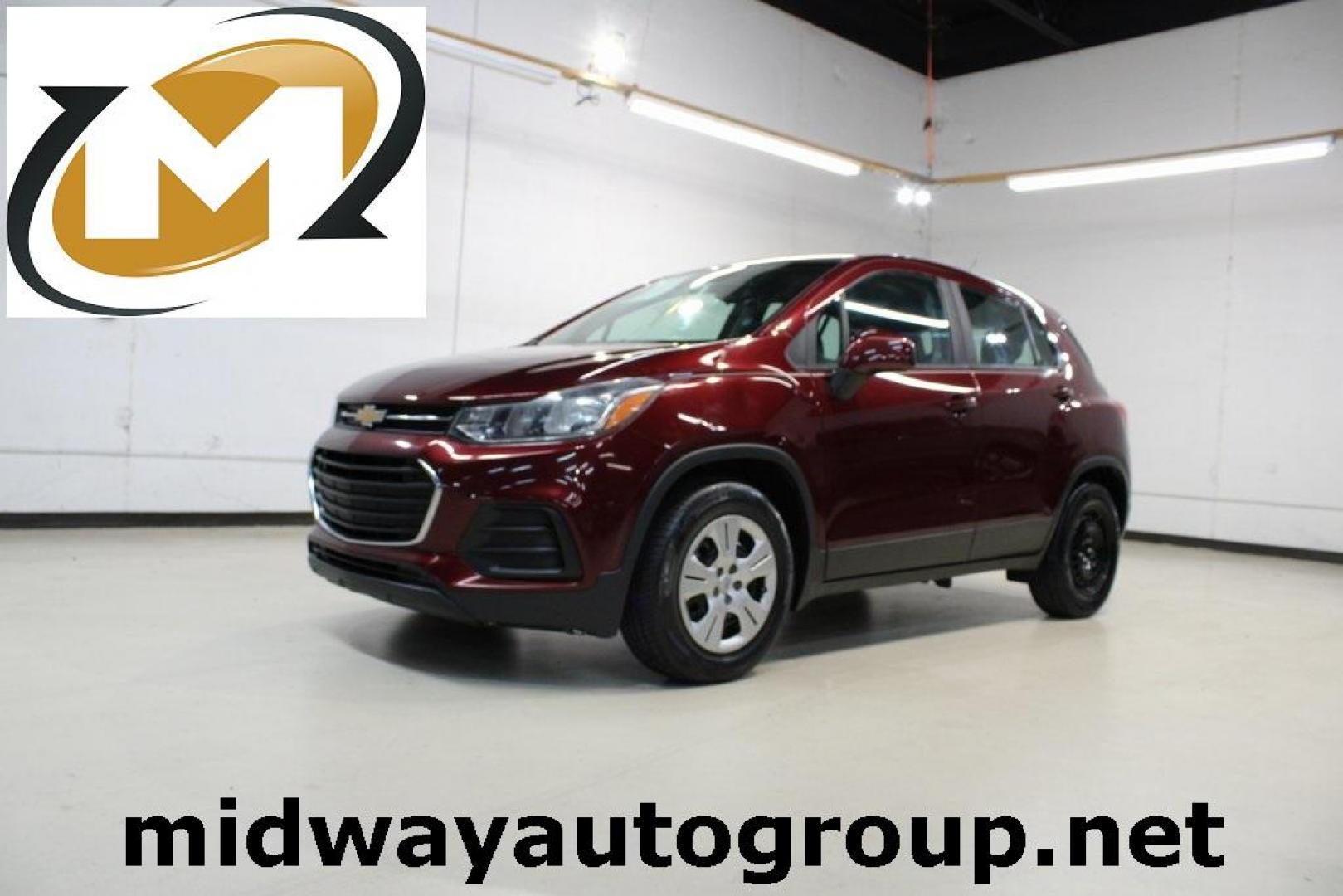 2017 Crimson Metallic /Black Chevrolet Trax LS (3GNCJKSB0HL) with an ECOTEC 1.4L I4 SMPI DOHC Turbocharged VVT engine, Automatic transmission, located at 15300 Midway Rd., Addison, TX, 75001, (972) 702-0011, 32.958321, -96.838074 - Photo#0