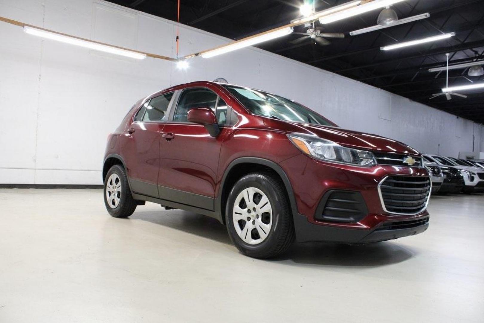 2017 Crimson Metallic /Black Chevrolet Trax LS (3GNCJKSB0HL) with an ECOTEC 1.4L I4 SMPI DOHC Turbocharged VVT engine, Automatic transmission, located at 15300 Midway Rd., Addison, TX, 75001, (972) 702-0011, 32.958321, -96.838074 - Photo#1
