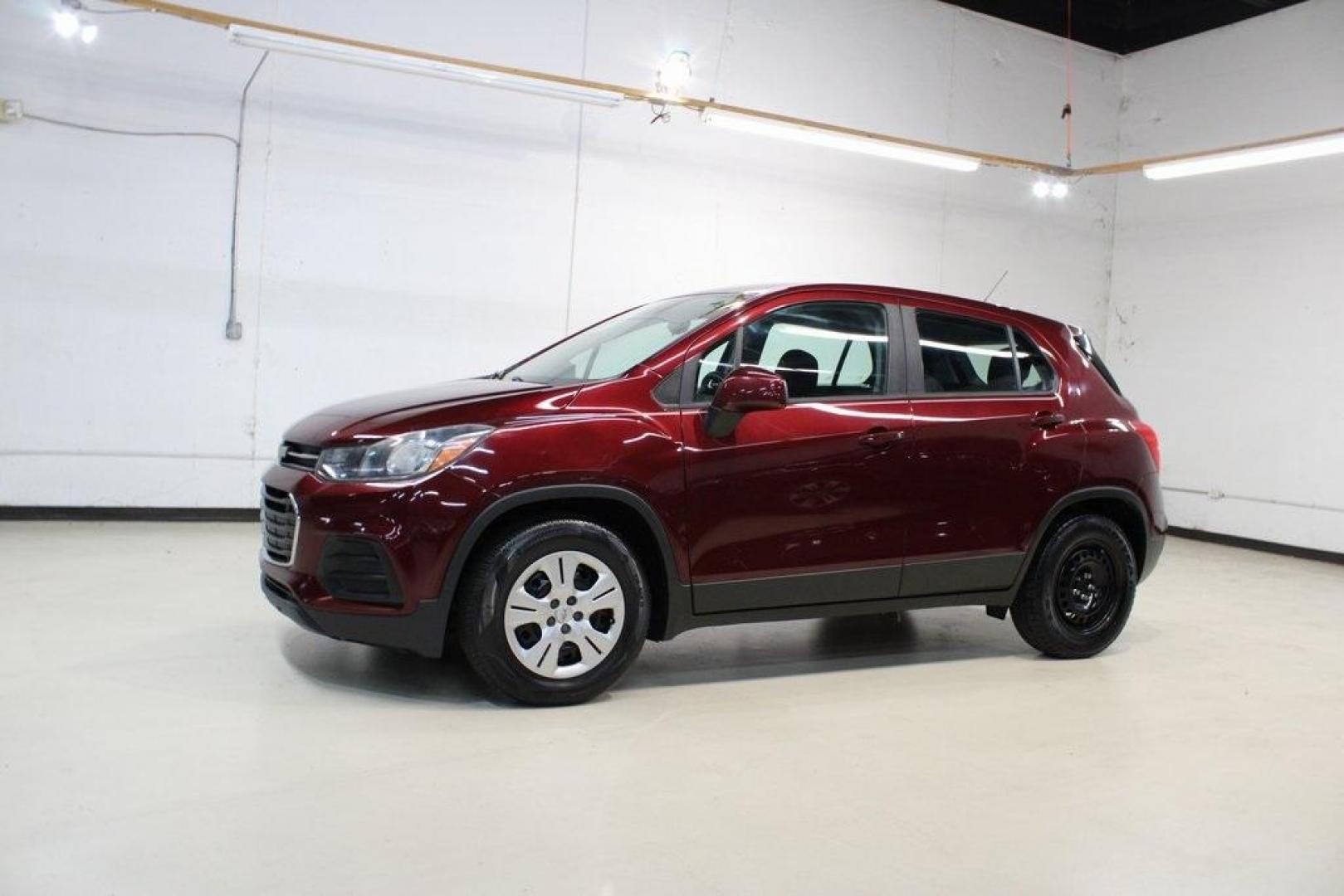 2017 Crimson Metallic /Black Chevrolet Trax LS (3GNCJKSB0HL) with an ECOTEC 1.4L I4 SMPI DOHC Turbocharged VVT engine, Automatic transmission, located at 15300 Midway Rd., Addison, TX, 75001, (972) 702-0011, 32.958321, -96.838074 - Photo#3