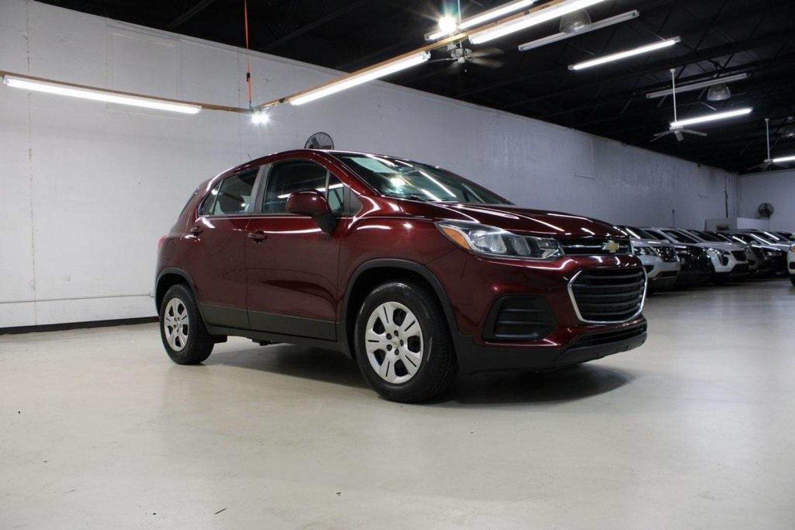 2017 Crimson Metallic /Black Chevrolet Trax LS (3GNCJKSB0HL) with an ECOTEC 1.4L I4 SMPI DOHC Turbocharged VVT engine, Automatic transmission, located at 15300 Midway Rd., Addison, TX, 75001, (972) 702-0011, 32.958321, -96.838074 - Photo#5