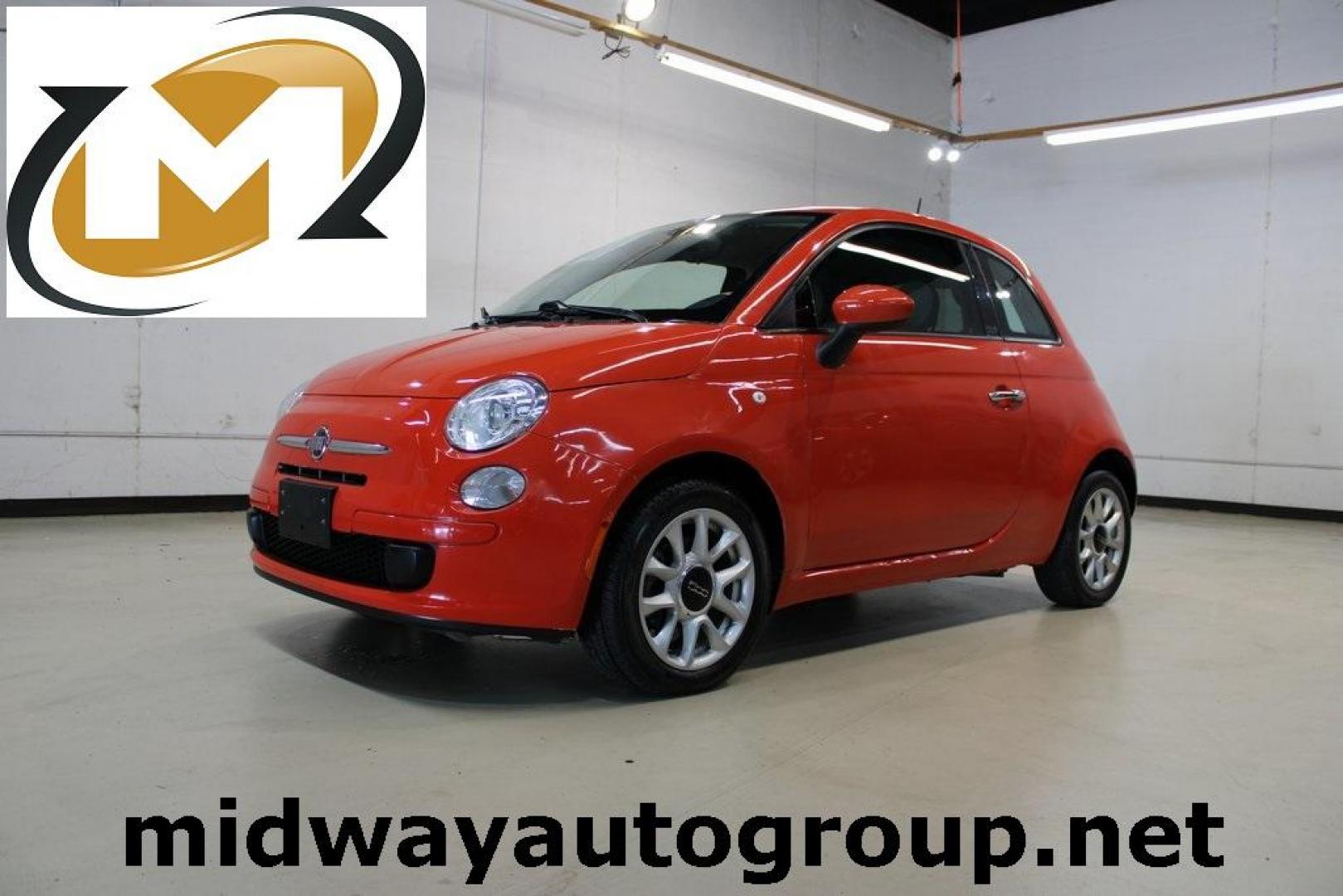 2017 Spitfire Orange /Avorio (Ivory) Fiat 500 Pop (3C3CFFKR4HT) with an 1.4L I4 16V MultiAir engine, Automatic transmission, located at 15300 Midway Rd., Addison, TX, 75001, (972) 702-0011, 32.958321, -96.838074 - Photo#0