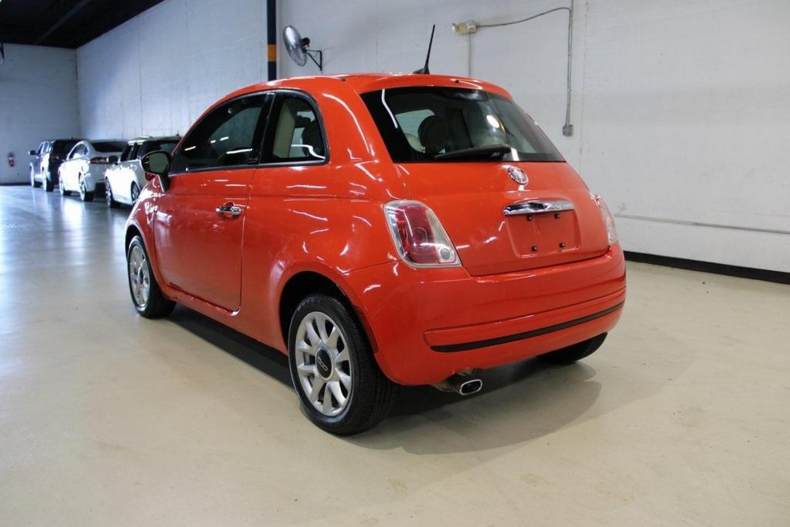 2017 Spitfire Orange /Avorio (Ivory) Fiat 500 Pop (3C3CFFKR4HT) with an 1.4L I4 16V MultiAir engine, Automatic transmission, located at 15300 Midway Rd., Addison, TX, 75001, (972) 702-0011, 32.958321, -96.838074 - Photo#3