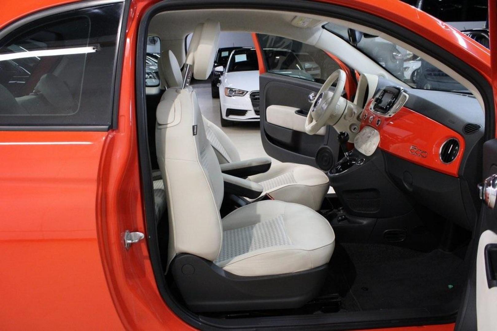 2017 Spitfire Orange /Avorio (Ivory) Fiat 500 Pop (3C3CFFKR4HT) with an 1.4L I4 16V MultiAir engine, Automatic transmission, located at 15300 Midway Rd., Addison, TX, 75001, (972) 702-0011, 32.958321, -96.838074 - Photo#13