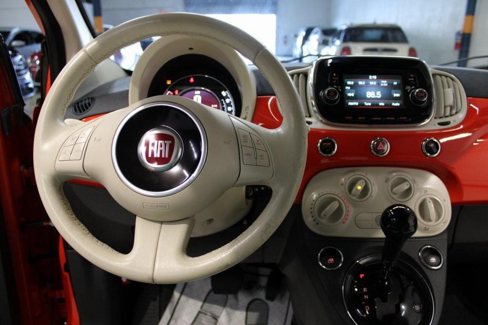 2017 Spitfire Orange /Avorio (Ivory) Fiat 500 Pop (3C3CFFKR4HT) with an 1.4L I4 16V MultiAir engine, Automatic transmission, located at 15300 Midway Rd., Addison, TX, 75001, (972) 702-0011, 32.958321, -96.838074 - Photo#15