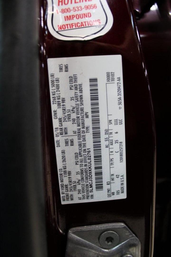 2019 Burgundy /Ebony Lincoln MKC Reserve (5LMCJ3D9XKU) with an 2.0L I4 engine, Automatic transmission, located at 15300 Midway Rd., Addison, TX, 75001, (972) 702-0011, 32.958321, -96.838074 - Photo#26