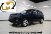 2019 Blue /Shetland Beige Volkswagen Atlas 2.0T SE (1V2DP2CA4KC) with an 2.0L TSI engine, Automatic transmission, located at 15300 Midway Rd., Addison, TX, 75001, (972) 702-0011, 32.958321, -96.838074 - 2019 Volkswagen Atlas SE<br><br>Now Available at Midway Auto Group, Addison, Texas<br><br>Spacious, comfortable, and built for families, the 2019 Volkswagen Atlas SE offers three-row versatility with a refined driving experience. With its powerful V6 engine, premium interior features, and Volkswagen - Photo#0