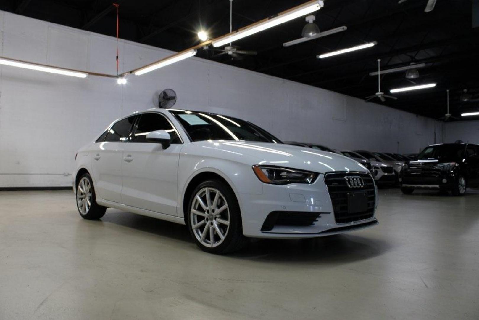 2015 Glacier White /Black Audi A3 2.0T Premium Plus (WAUEFGFF7F1) with an 2.0L 4-Cylinder TFSI engine, Automatic transmission, located at 15300 Midway Rd., Addison, TX, 75001, (972) 702-0011, 32.958321, -96.838074 - Photo#1