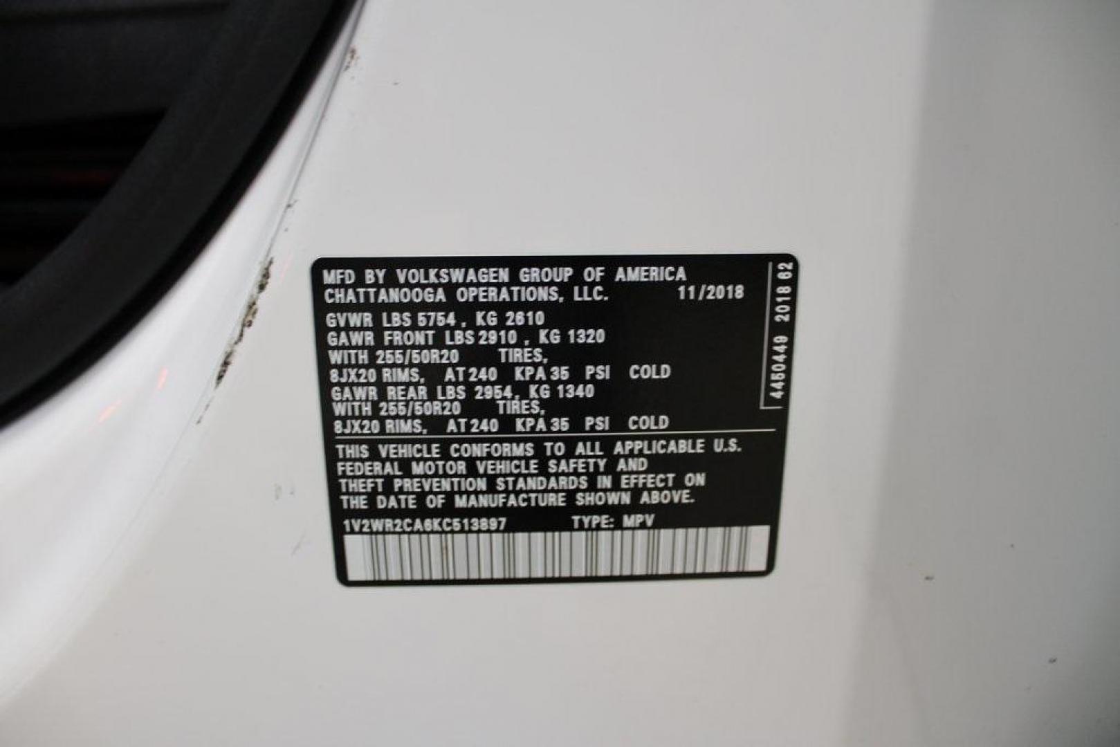 2019 Pure White /Titan Black Volkswagen Atlas 3.6L V6 SE (1V2WR2CA6KC) with an 3.6L VR6 engine, Automatic transmission, located at 15300 Midway Rd., Addison, TX, 75001, (972) 702-0011, 32.958321, -96.838074 - Photo#27