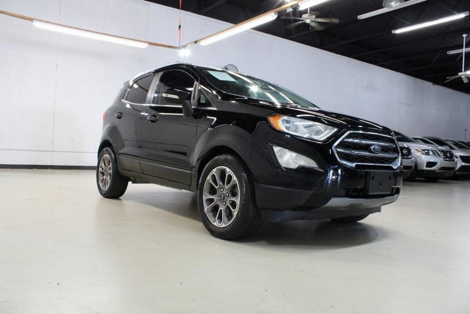 2020 Shadow Black /Ebony Black Ford EcoSport Titanium (MAJ3S2KEXLC) with an EcoBoost 1.0L I3 GTDi DOHC Turbocharged VCT engine, Automatic transmission, located at 15300 Midway Rd., Addison, TX, 75001, (972) 702-0011, 32.958321, -96.838074 - Photo#1