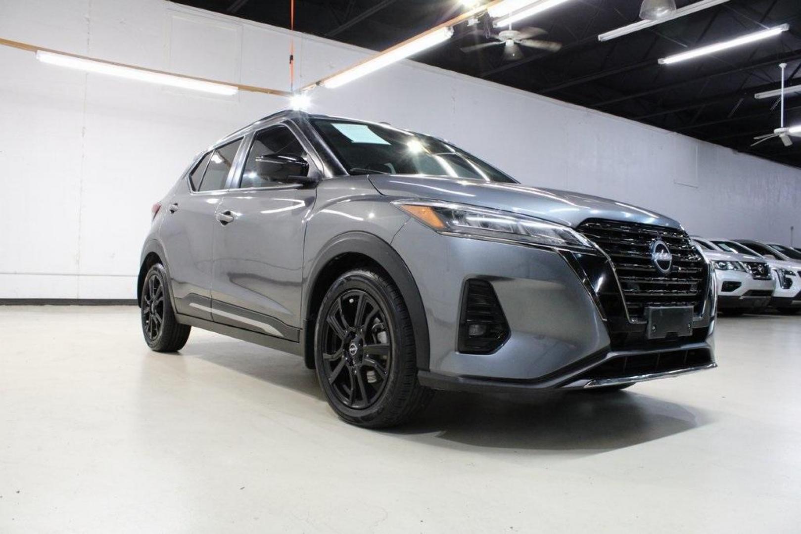 2022 Gun Metallic /Black Nissan Kicks SR (3N1CP5DV9NL) with an 1.6L 4-Cylinder DOHC 16V engine, CVT transmission, located at 15300 Midway Rd., Addison, TX, 75001, (972) 702-0011, 32.958321, -96.838074 - Photo#1