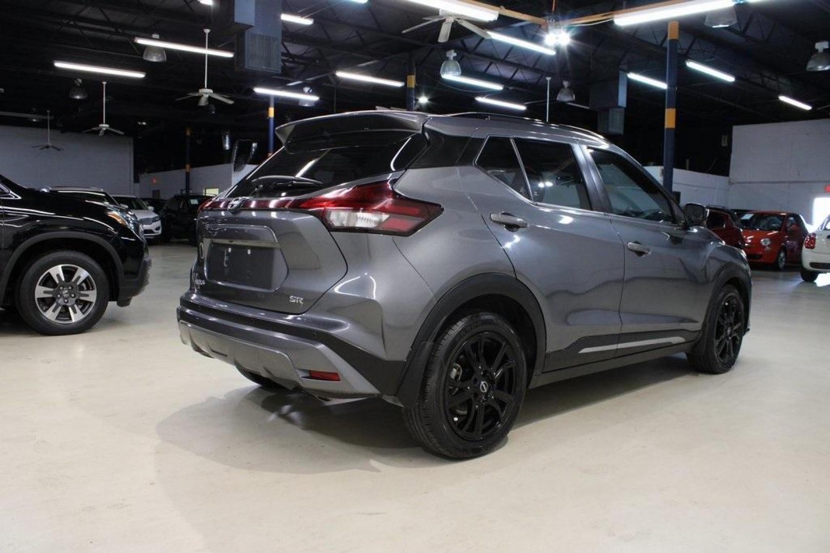 2022 Gun Metallic /Black Nissan Kicks SR (3N1CP5DV9NL) with an 1.6L 4-Cylinder DOHC 16V engine, CVT transmission, located at 15300 Midway Rd., Addison, TX, 75001, (972) 702-0011, 32.958321, -96.838074 - Photo#2