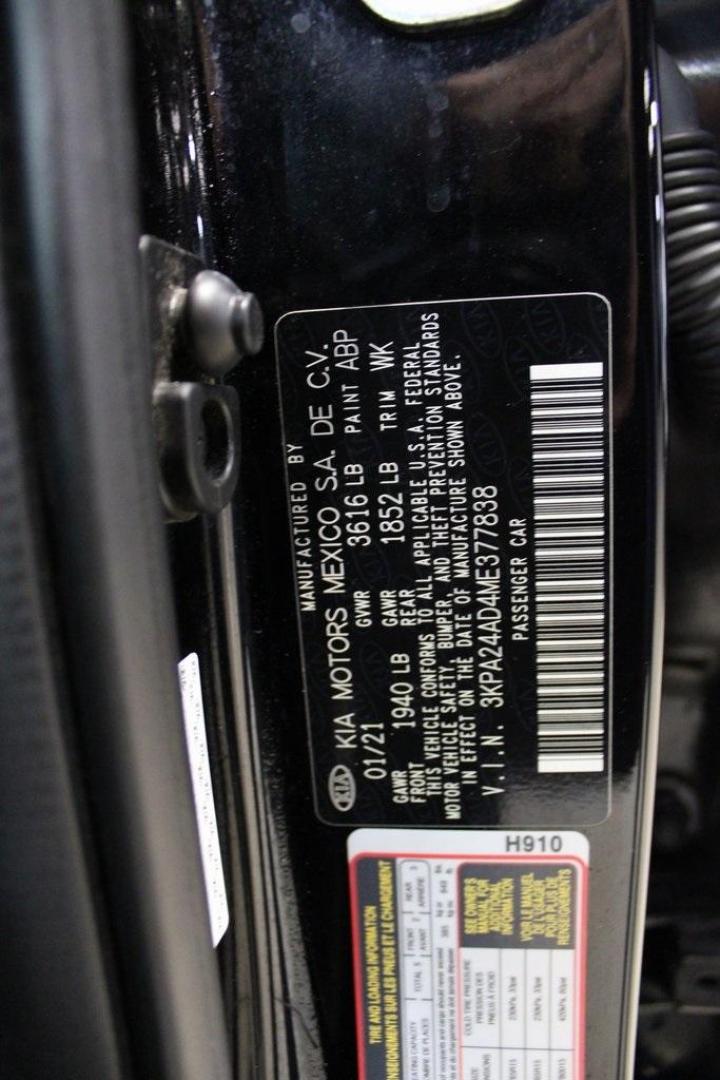 2021 Aurora Black /Black Kia Rio S (3KPA24AD4ME) with an 1.6L 4-Cylinder engine, CVT transmission, located at 15300 Midway Rd., Addison, TX, 75001, (972) 702-0011, 32.958321, -96.838074 - Photo#24