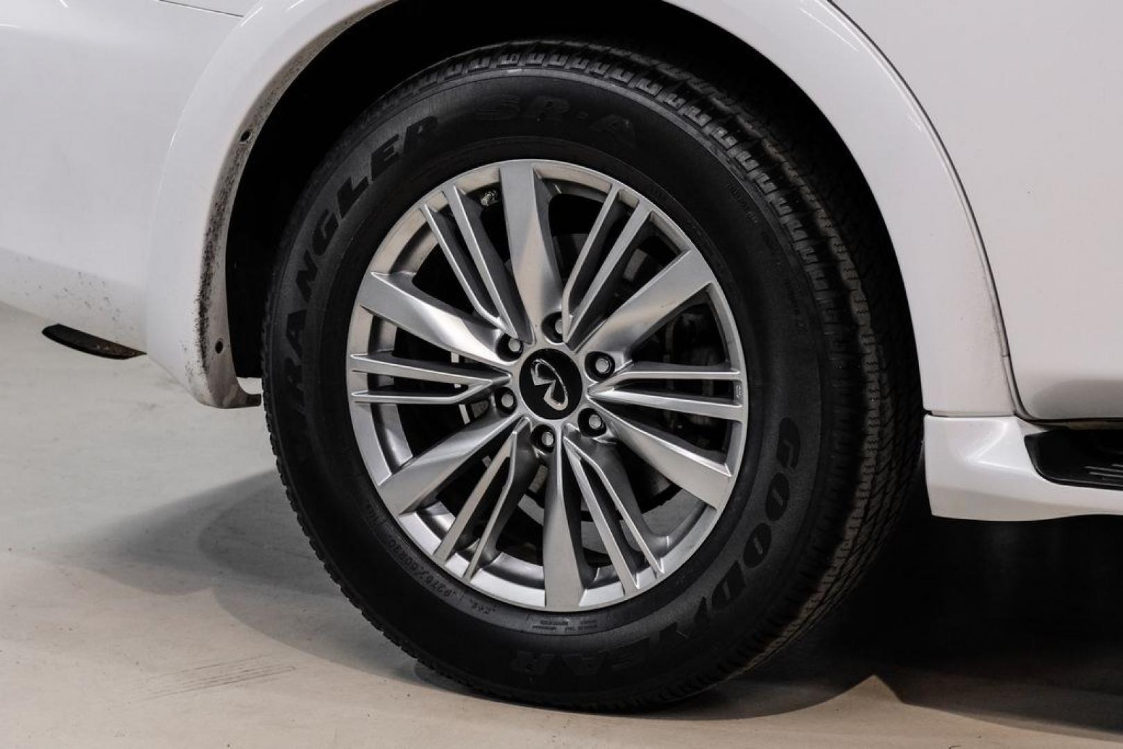 2018 Moonstone /Graphite INFINITI QX80 Base (JN8AZ2NF0J9) with an 5.6L V8 engine, Automatic transmission, located at 15300 Midway Rd., Addison, TX, 75001, (972) 702-0011, 32.958321, -96.838074 - 2018 INFINITI QX80<br><br>Now Available at Midway Auto Group, Addison, Texas<br><br>Bold, luxurious, and built for families who want full-size capability with premium comfort, the 2018 INFINITI QX80 stands at the top of the luxury SUV segment. With powerful V8 performance, a commanding road presence- Photo#51
