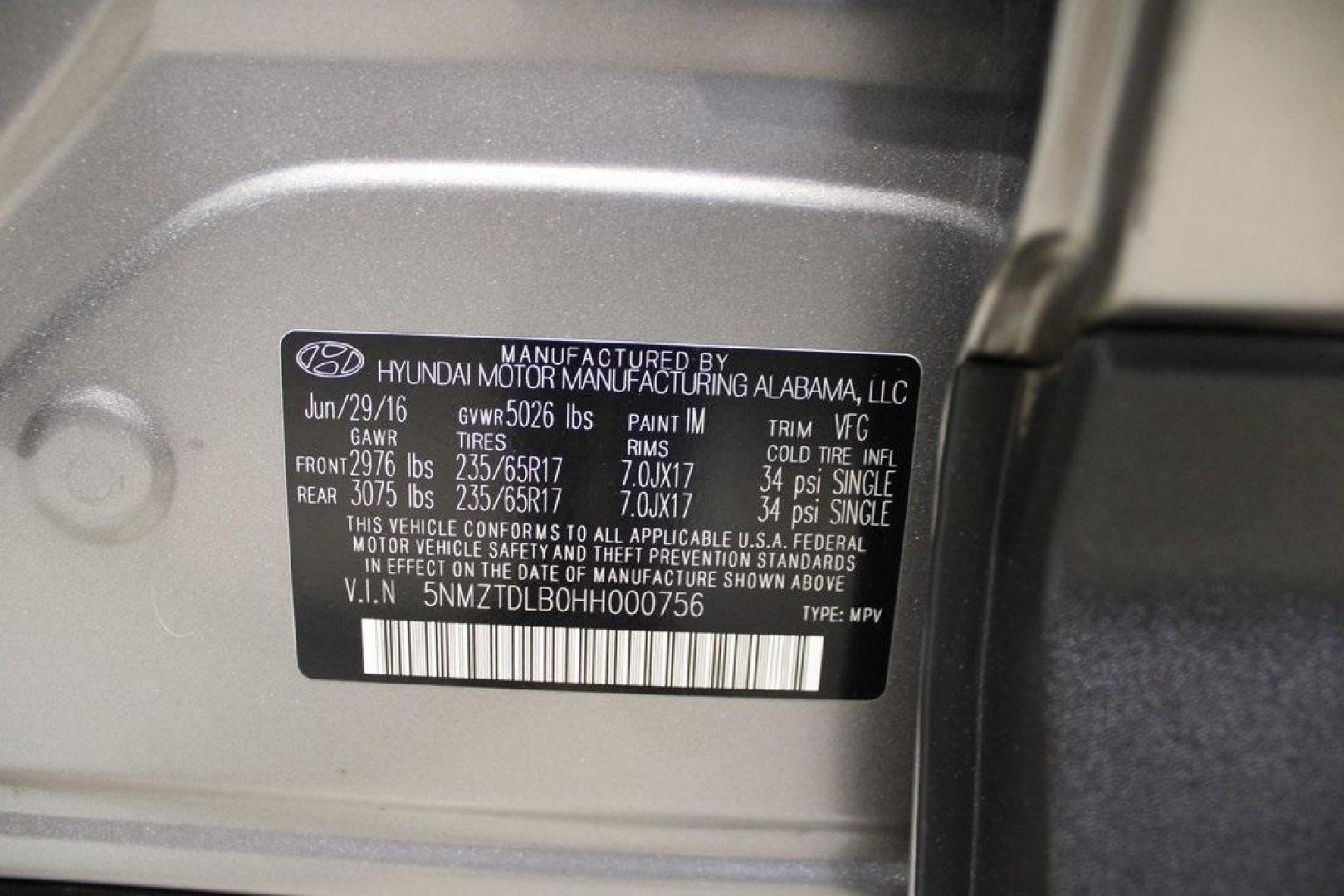 2017 Mineral Gray /Gray Hyundai Santa Fe Sport 2.4 Base (5NMZTDLB0HH) with an 2.4L I4 DGI DOHC 16V engine, Automatic transmission, located at 15300 Midway Rd., Addison, TX, 75001, (972) 702-0011, 32.958321, -96.838074 - Photo#24