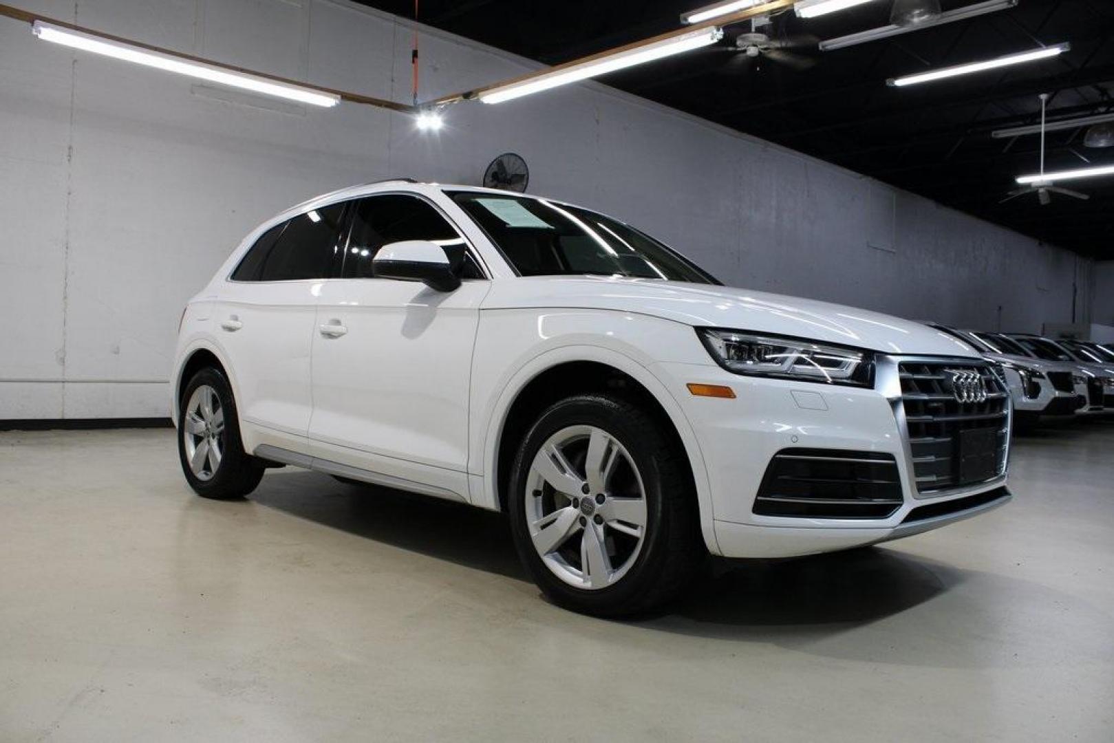 2019 Ibis White /Beige Audi Q5 2.0T Premium Plus (WA1BNAFY5K2) with an 2.0L TFSI engine, Automatic transmission, located at 15300 Midway Rd., Addison, TX, 75001, (972) 702-0011, 32.958321, -96.838074 - Photo#1